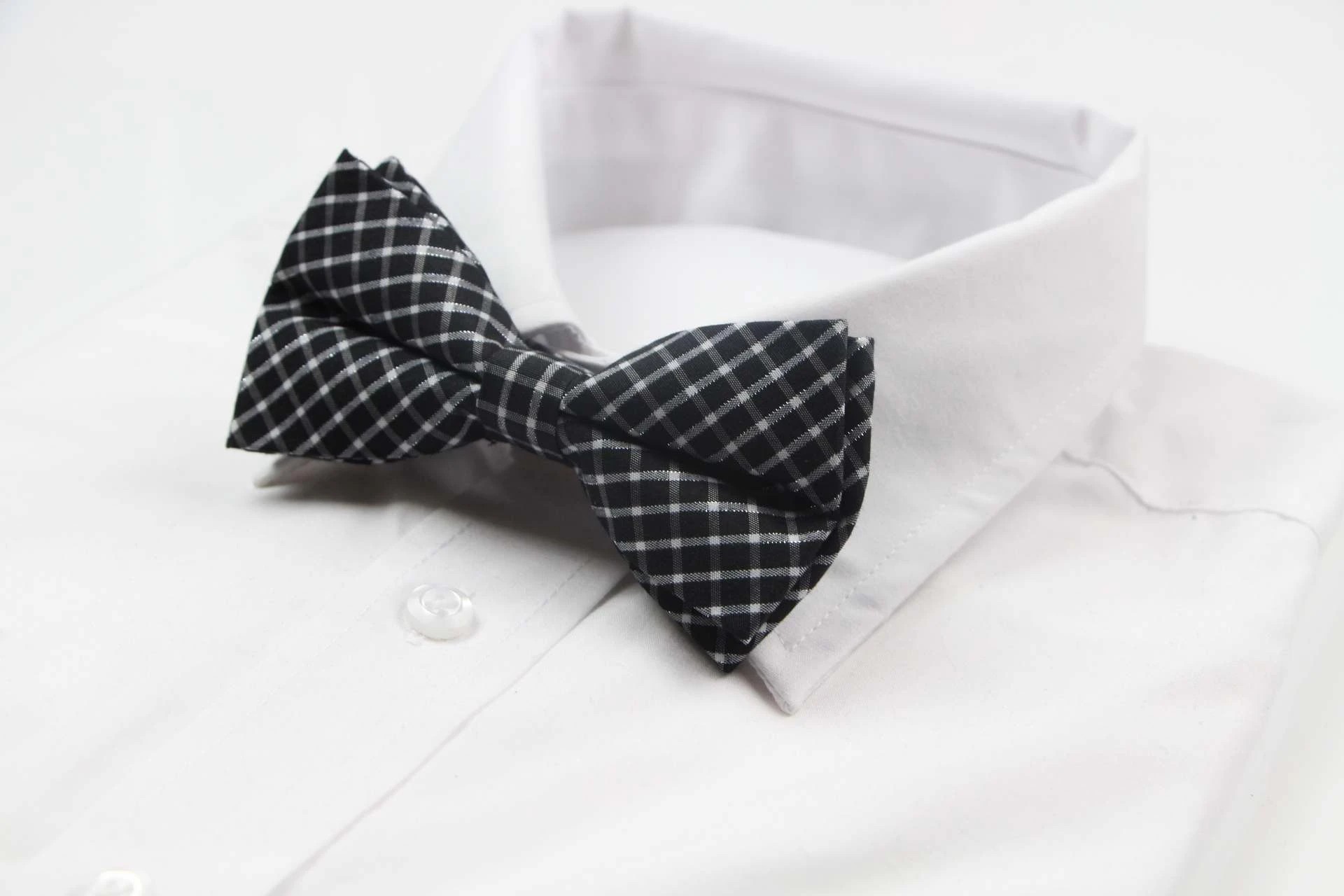 4 Zasel Mens Black & White Patterned Cotton Bow Tie - Multi, 4 of 5
