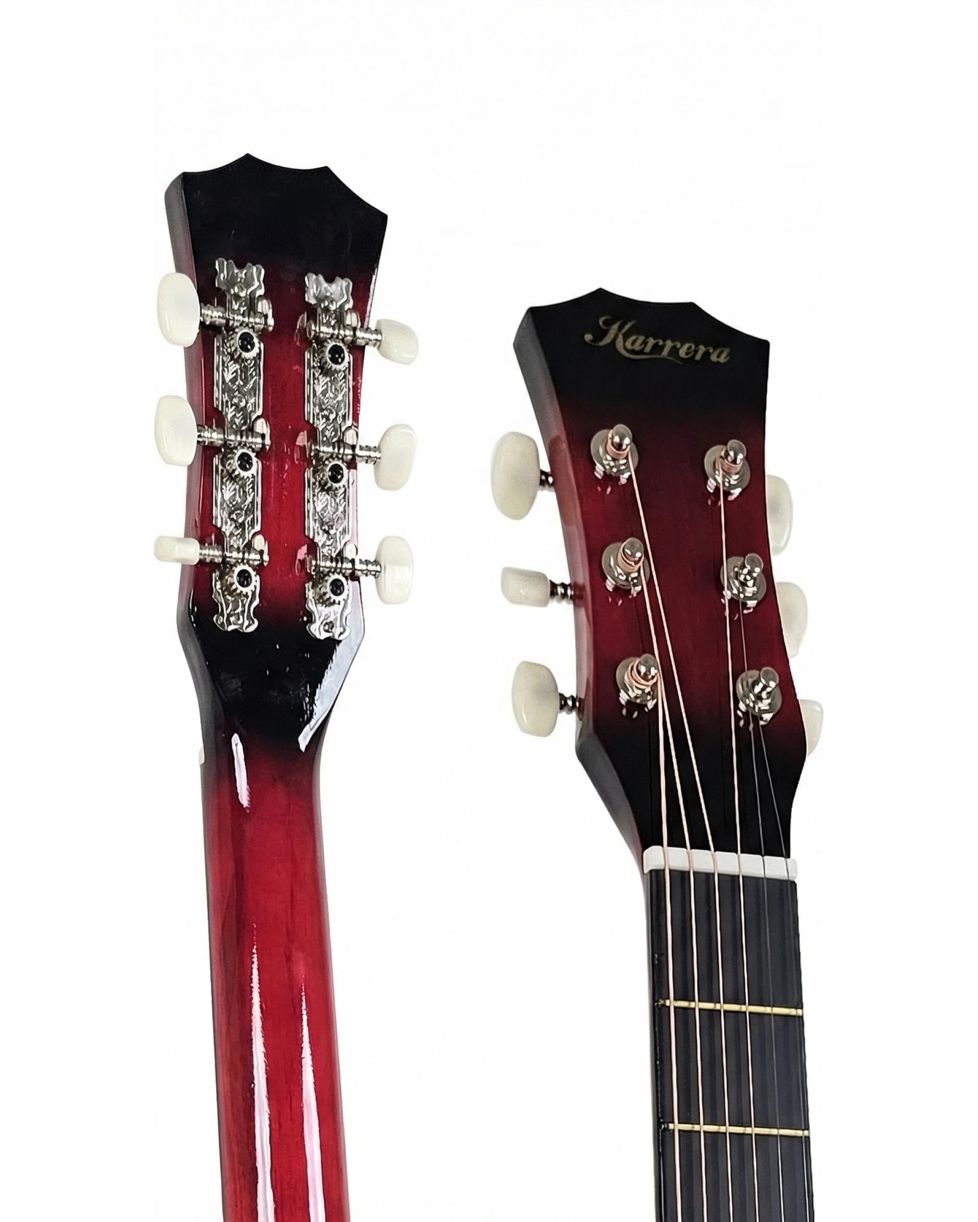 8 Karrera 38in Pro Cutaway Acoustic Guitar with Guitar Bag in Red Burst - Red, 8 of 10