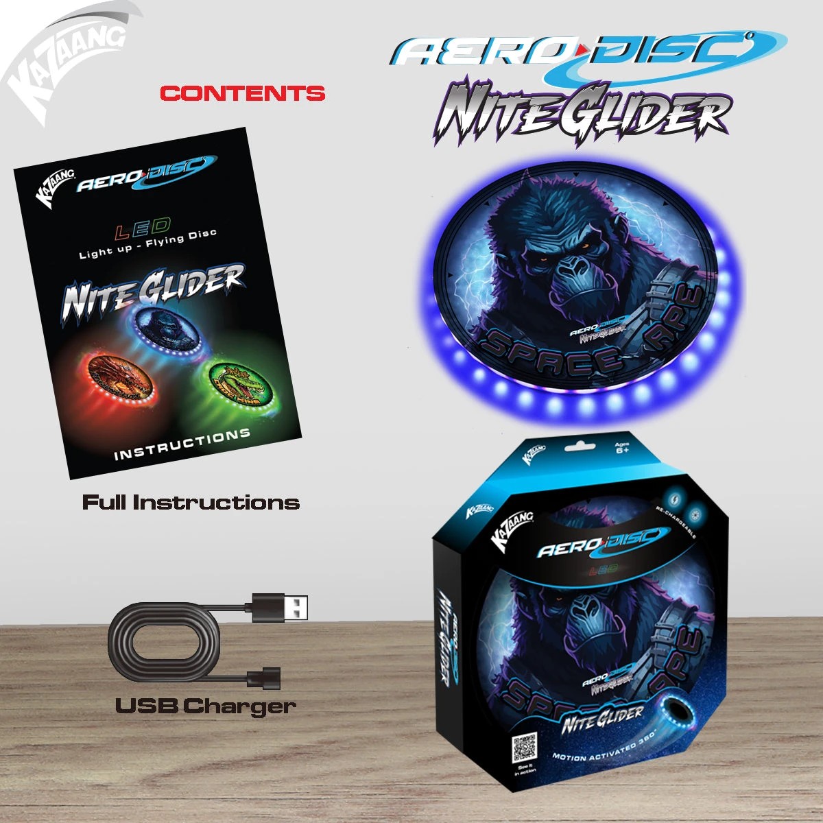 2 Kazaang Aero Disc Nite Glider - Space Ape, 2 of 8