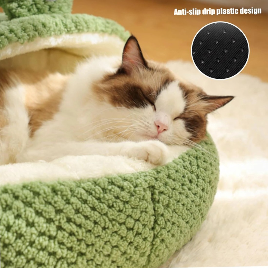 6 TODO Semi Enclosed Pet Nesting Bed 60cm Diameter Soft Warm Dog Cat Sleeping Bed - Frog, 6 of 6