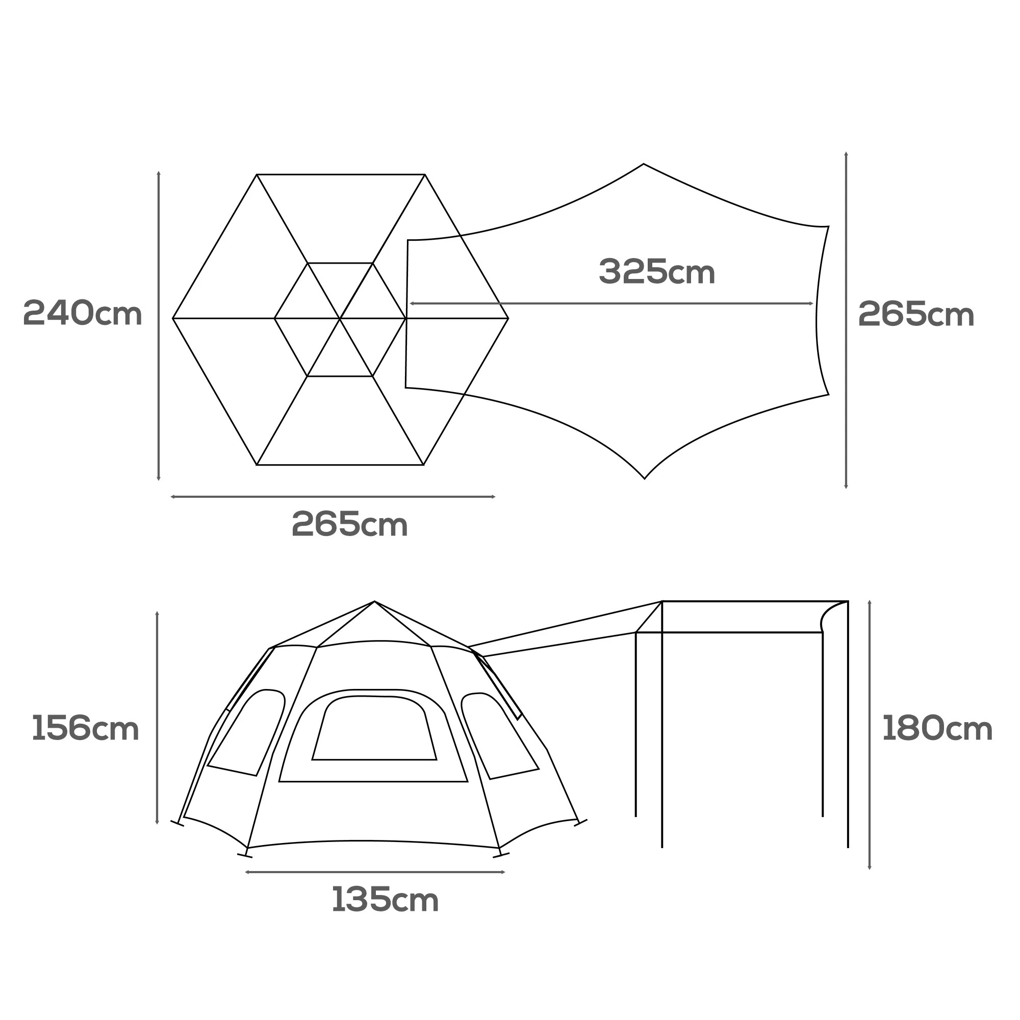 3 Mountview 5 Person Camping Tent Pop Up With Moisture Proof Pad Style D, 3 of 8