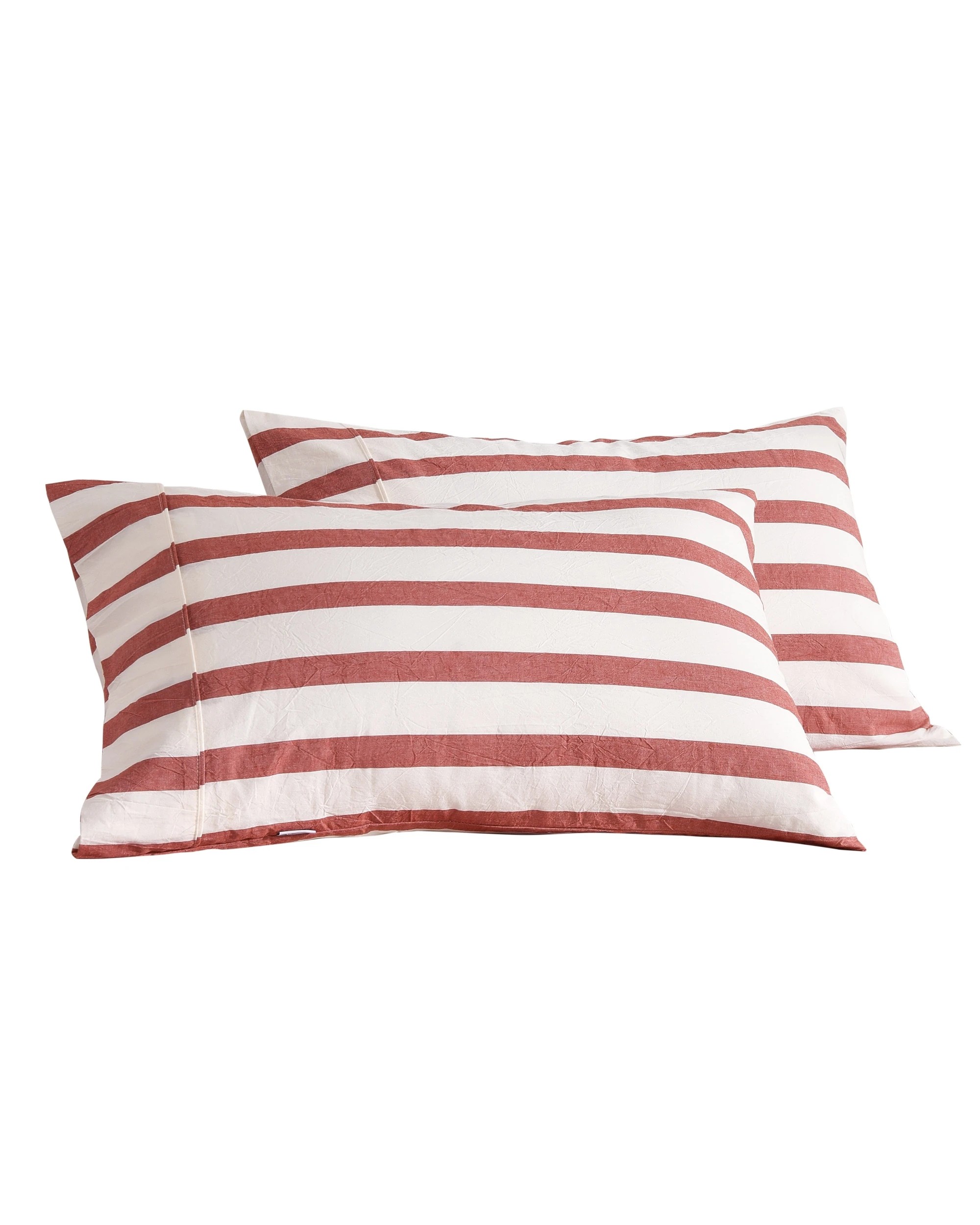 6 Dreamaker Twin Pack Cove Yarn Dyed Washed Cotton Striped Standard Pillowcase - Rust, 6 of 6