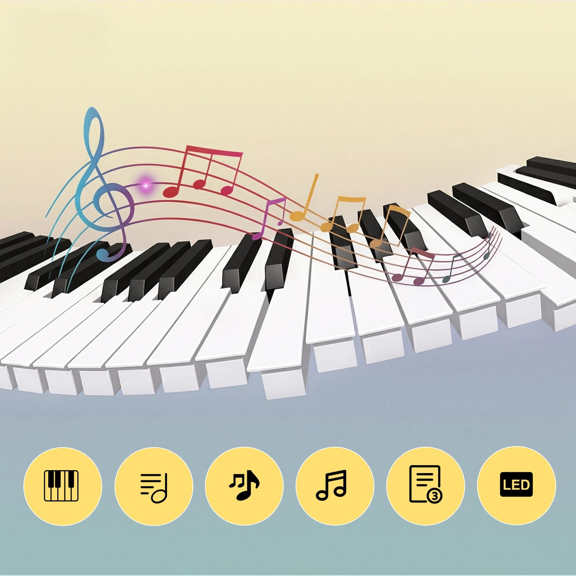 4 Alpha 37-Key Digital Piano Keyboard Electric - Black, 4 of 7