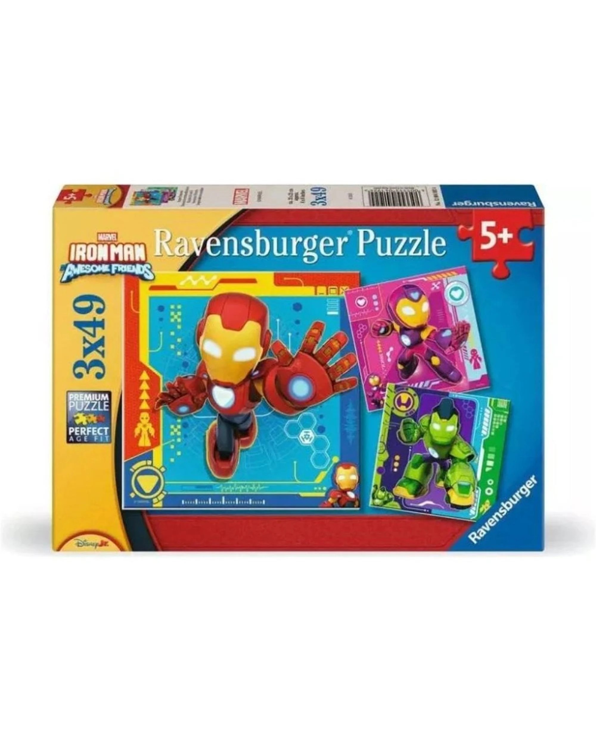 1 Ravensburger Marvel Iron Man and His Awesome Friends 3 x 49 Piece Puzzles, 1 of 4