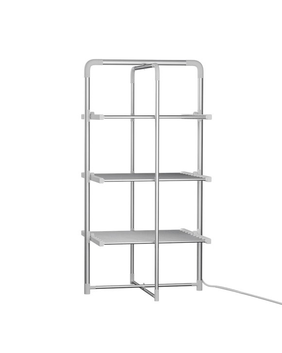 Devanti Electric Heated Towel Rail Rack 30 Bars Foldable Clothes Dry - Silver