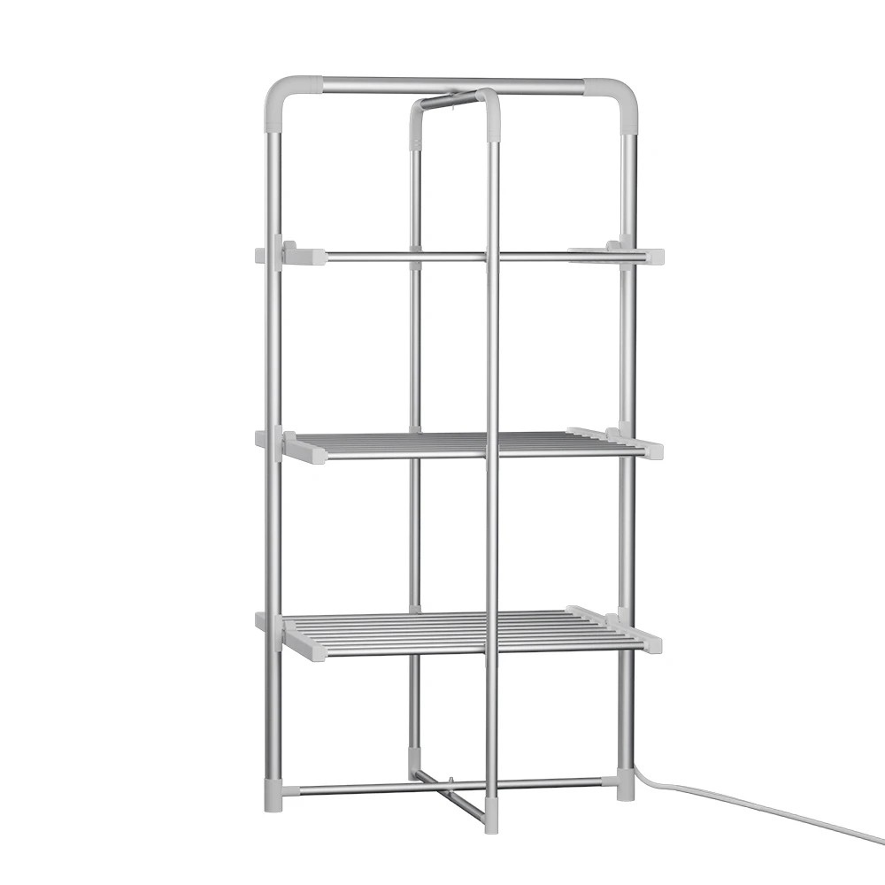 1 Devanti Electric Heated Towel Rail Rack 30 Bars Foldable Clothes Dry - Silver, 1 of 6