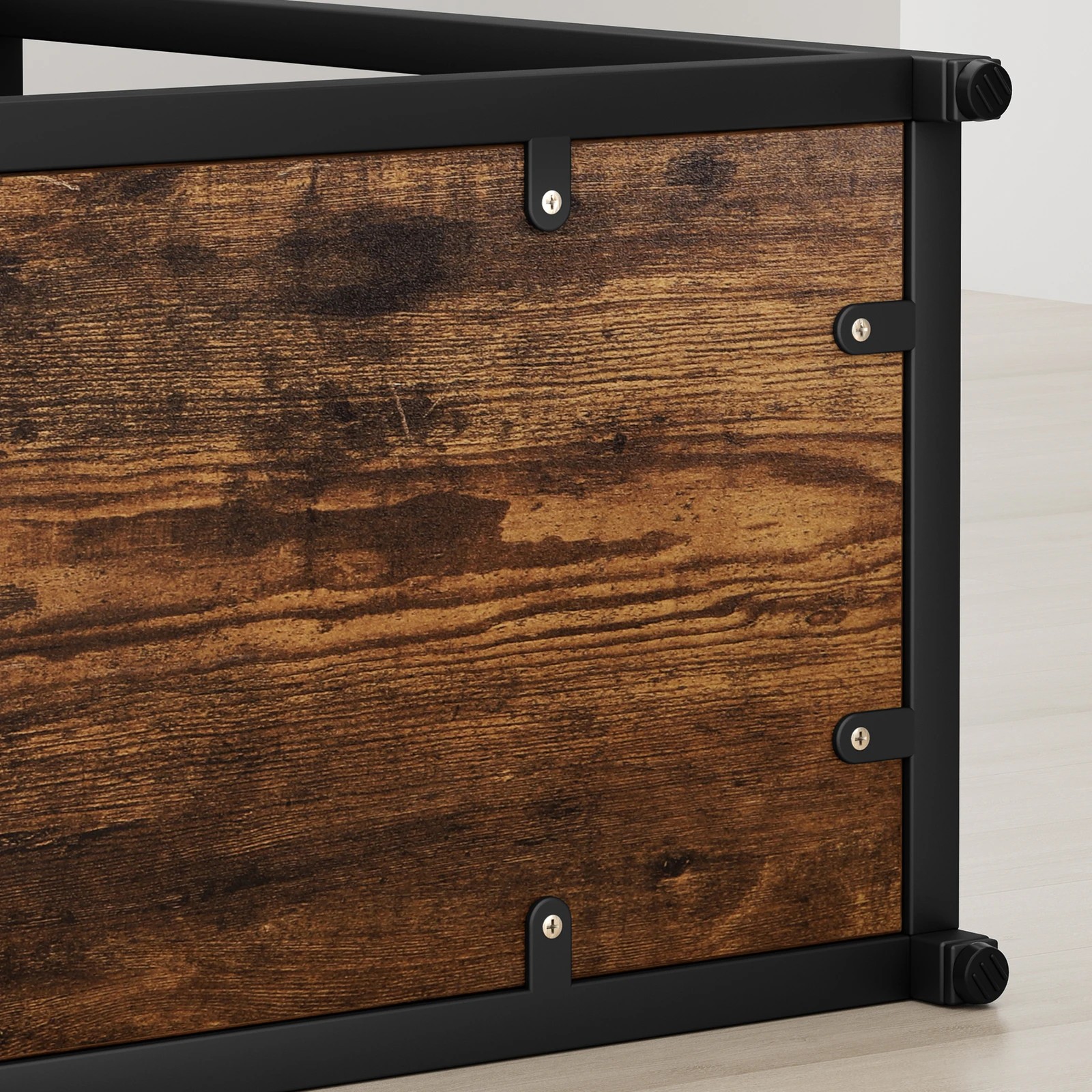 6 Alfordson Console Table Entry Storage Rack Industrial Wooden 3-tier Shelf - Oak, 6 of 10