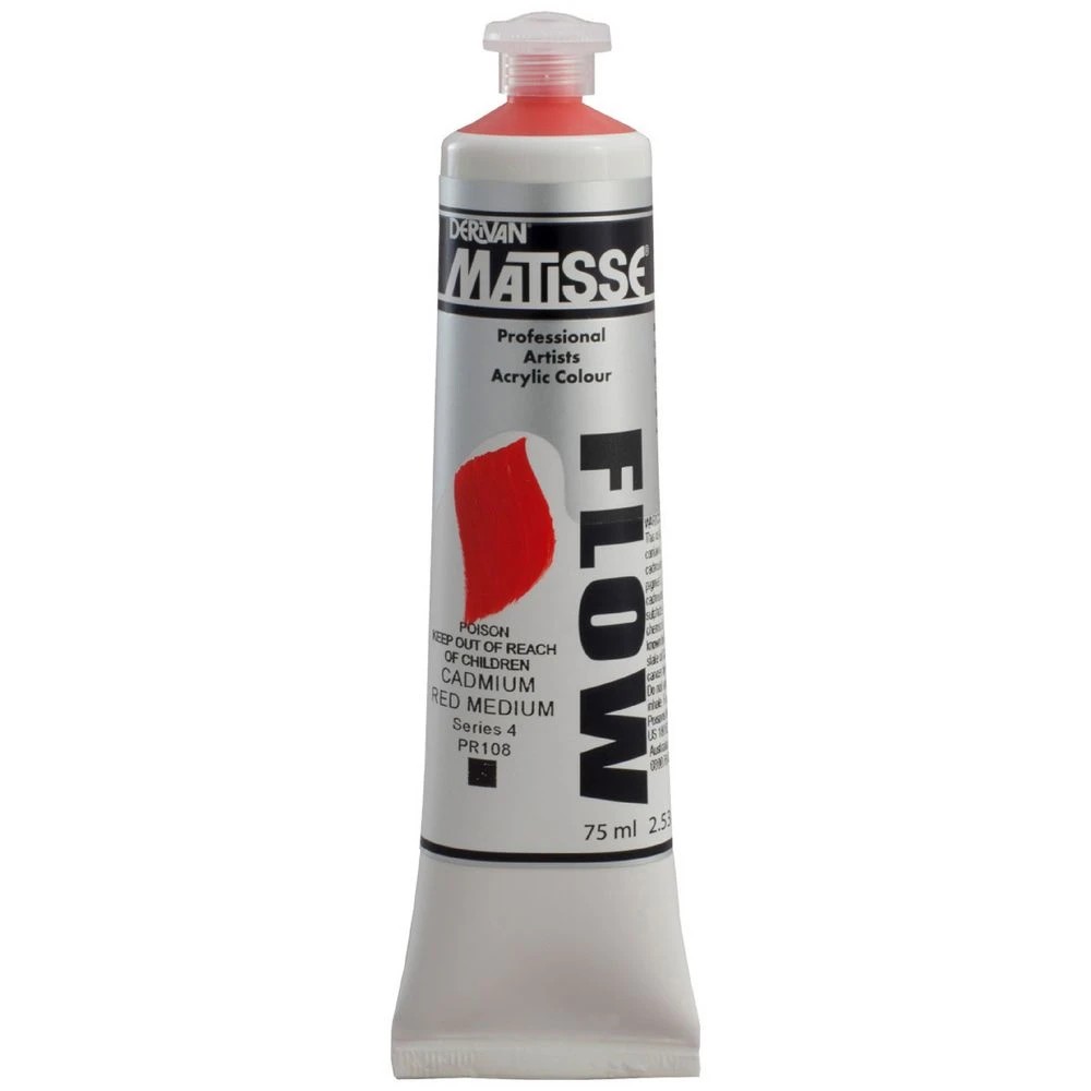 1 Derivan Matisse Flow Paint 75mL Cadmium Red Medium S4, 1 of 2