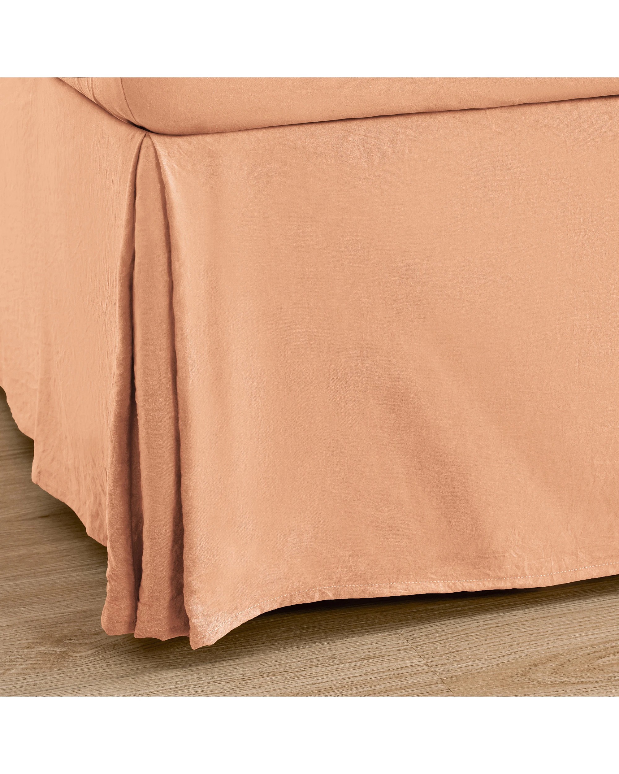 5 Dreamaker Superfine Washed Microfibre Pleated Valance - King Single Bed - Peach, 5 of 9