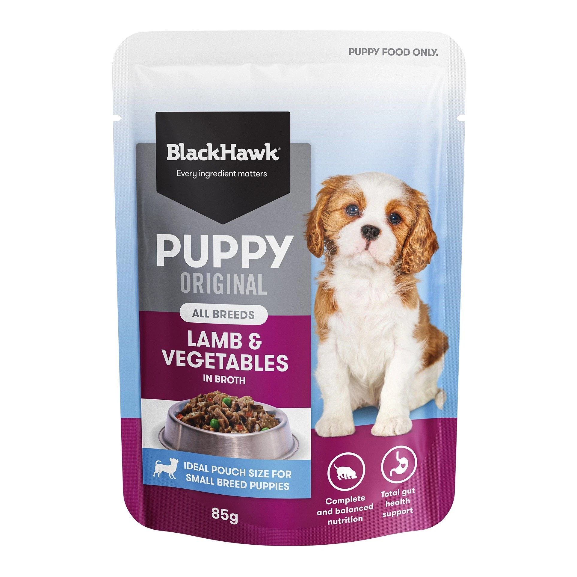 1 Black Hawk Puppy Lamb & Vegetables 85g 12pk, 1 of 2