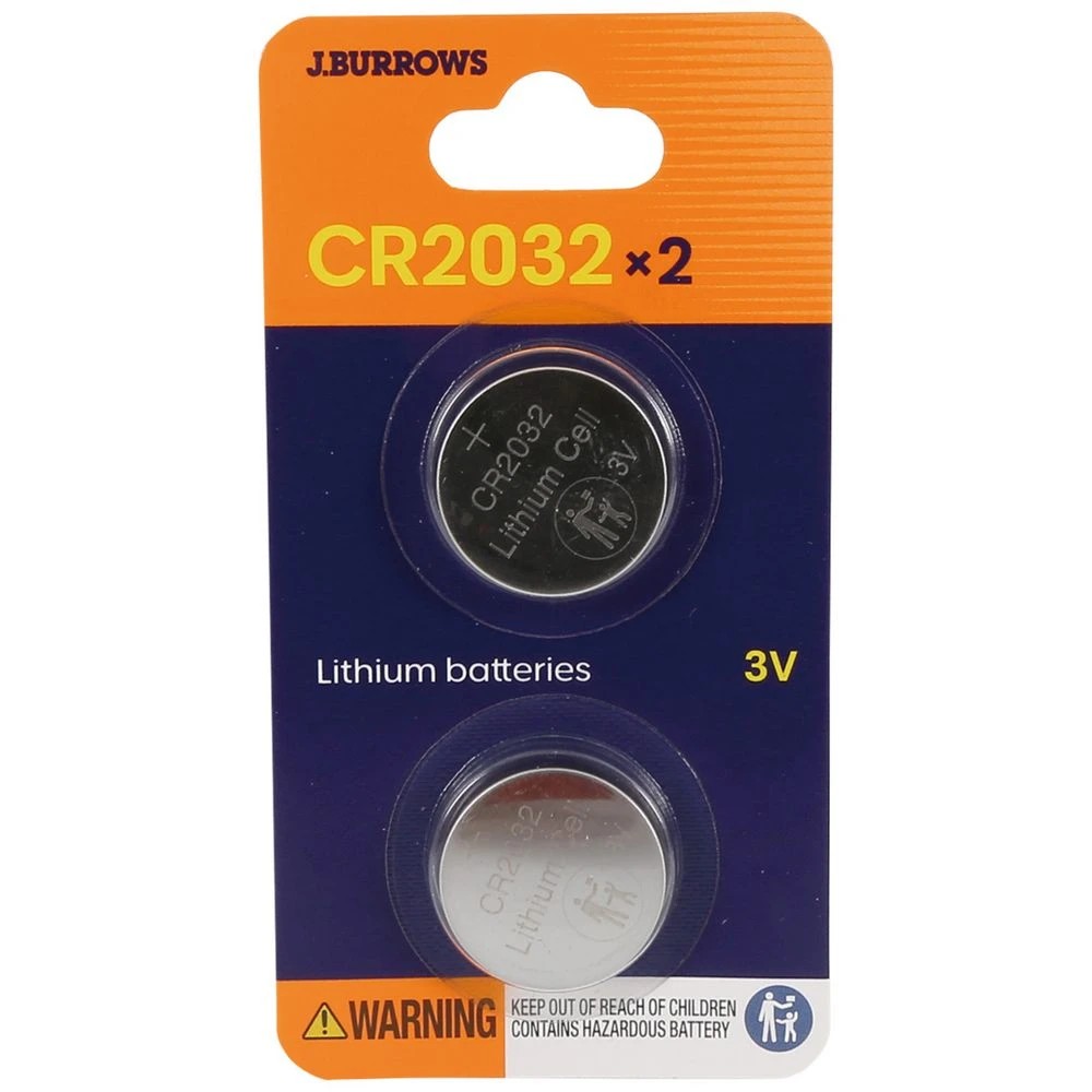 1 J.Burrows CR 2032 Button Batteries 2 Pack, 1 of 7