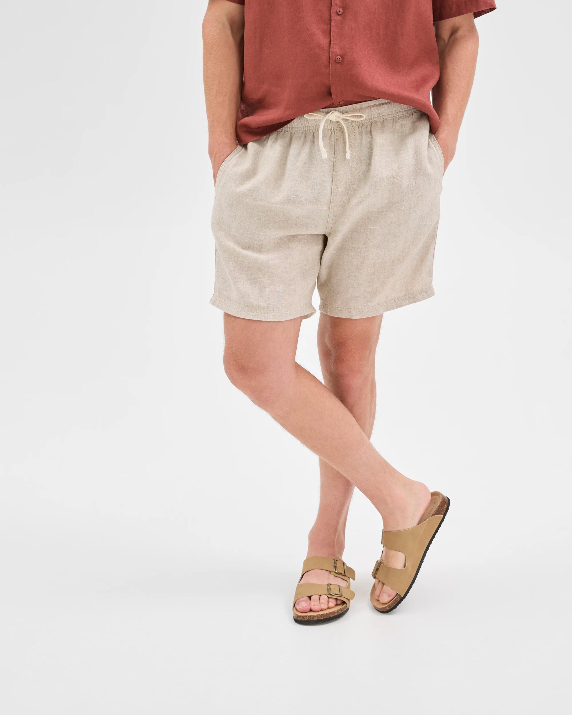 3 Target Man European Linen Shorts STONE, 3 of 5