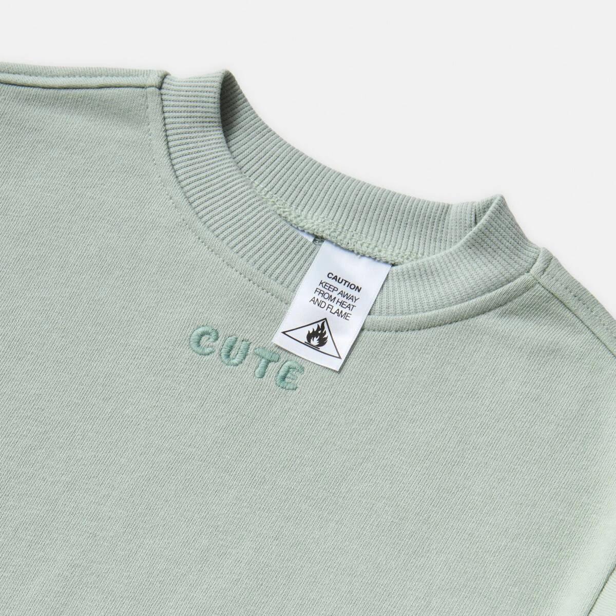 4 Long Sleeve Terry Bodysuit AQUA GREY CUTE, 4 of 5