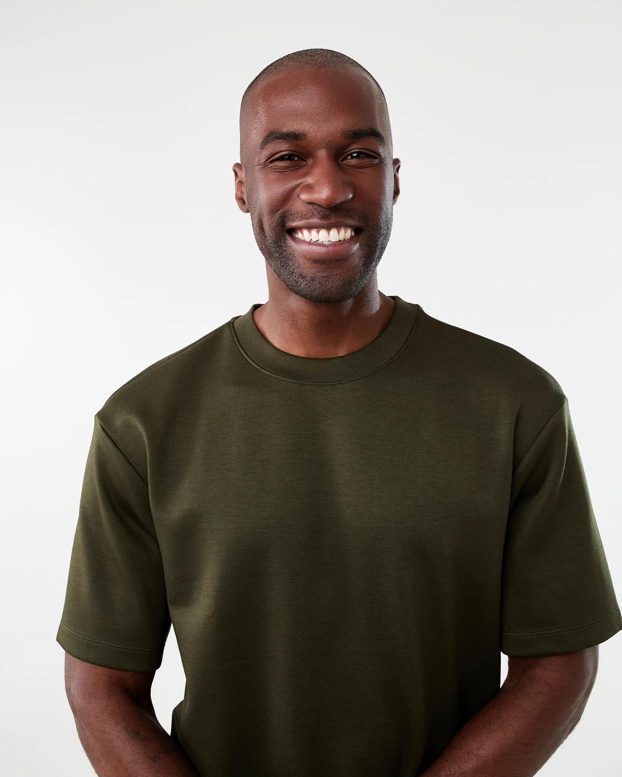 4 Active Mens Oversized Scuba T-shirt Grn Forest, 4 of 6