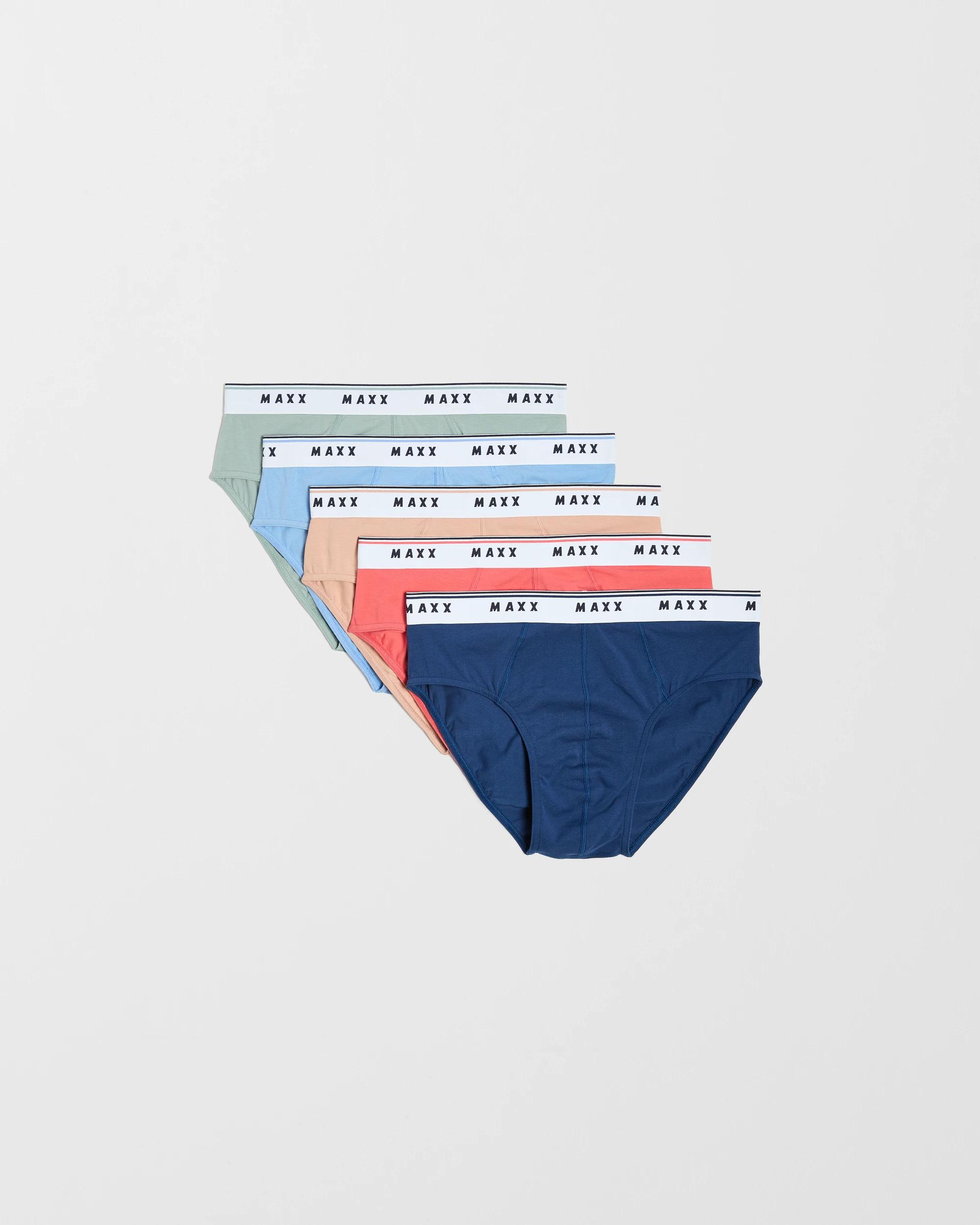 1 Australian Cotton Blend 5 Pack Hipster Briefs - Maxx MULTI, 1 of 5