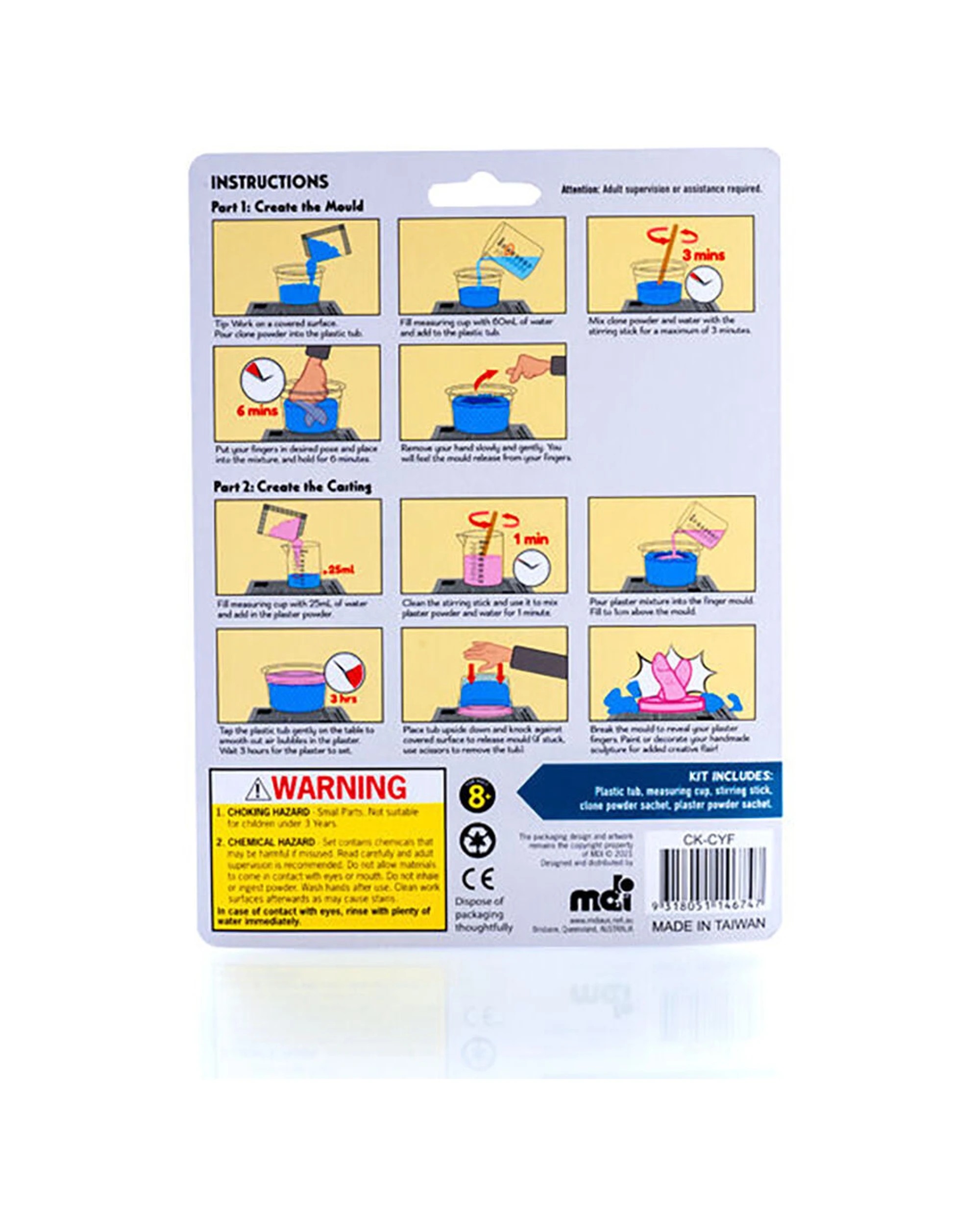 7 MDI 4PK Clone Your Finger DIY Sculpture Kid's Sensory Toy Craft Kit 8y+ - Multi, 7 of 7