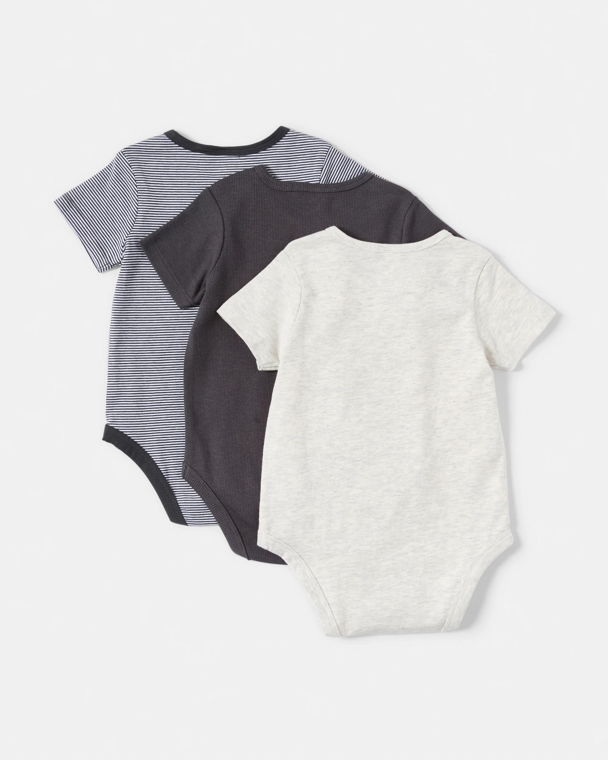 2 3 Pack Short Sleeve Print Bodysuits WILD ONE, 2 of 8