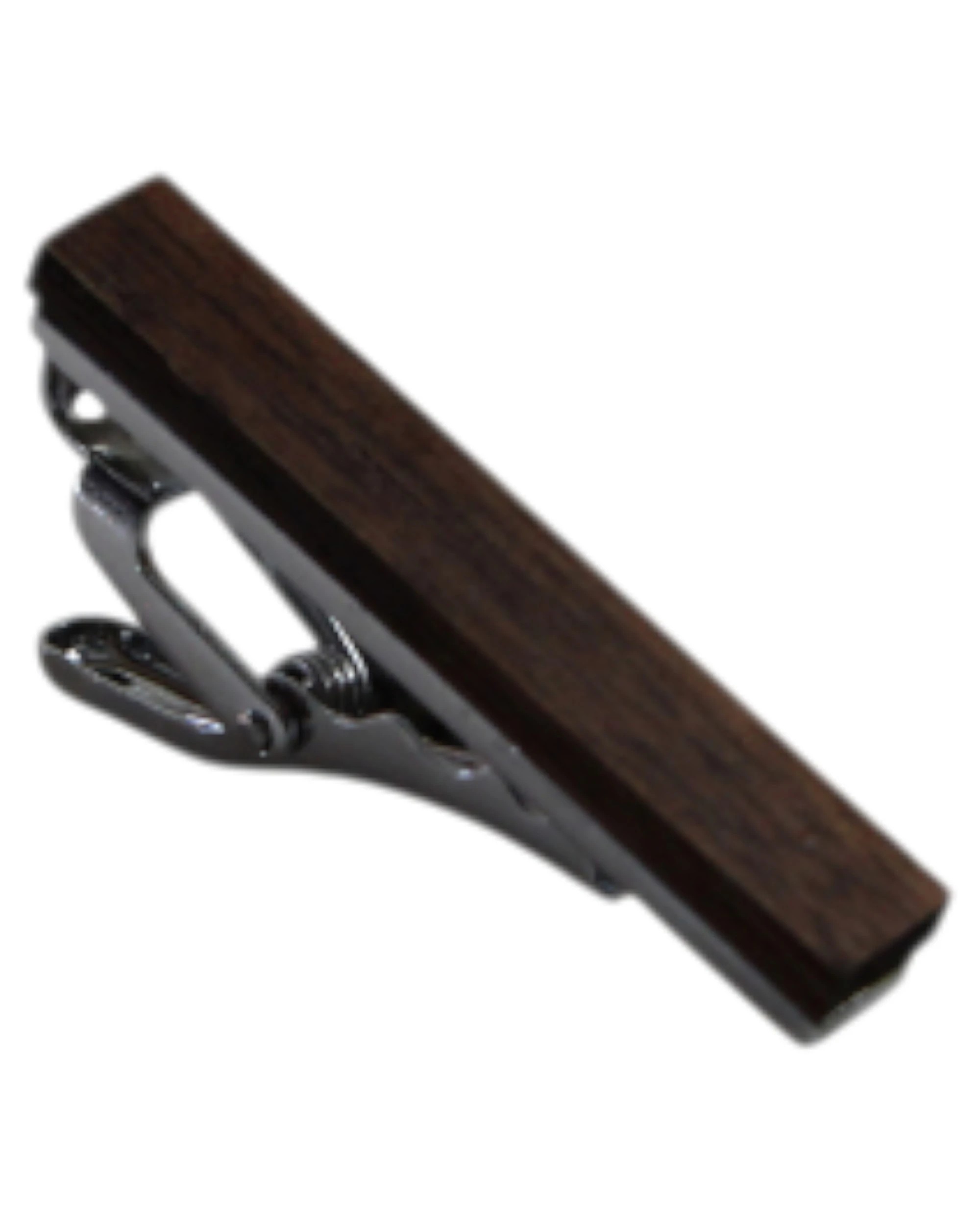 1 Zasel Mens  Brown Wooden Tie Clip Clasp - Brown - Brown, 1 of 4