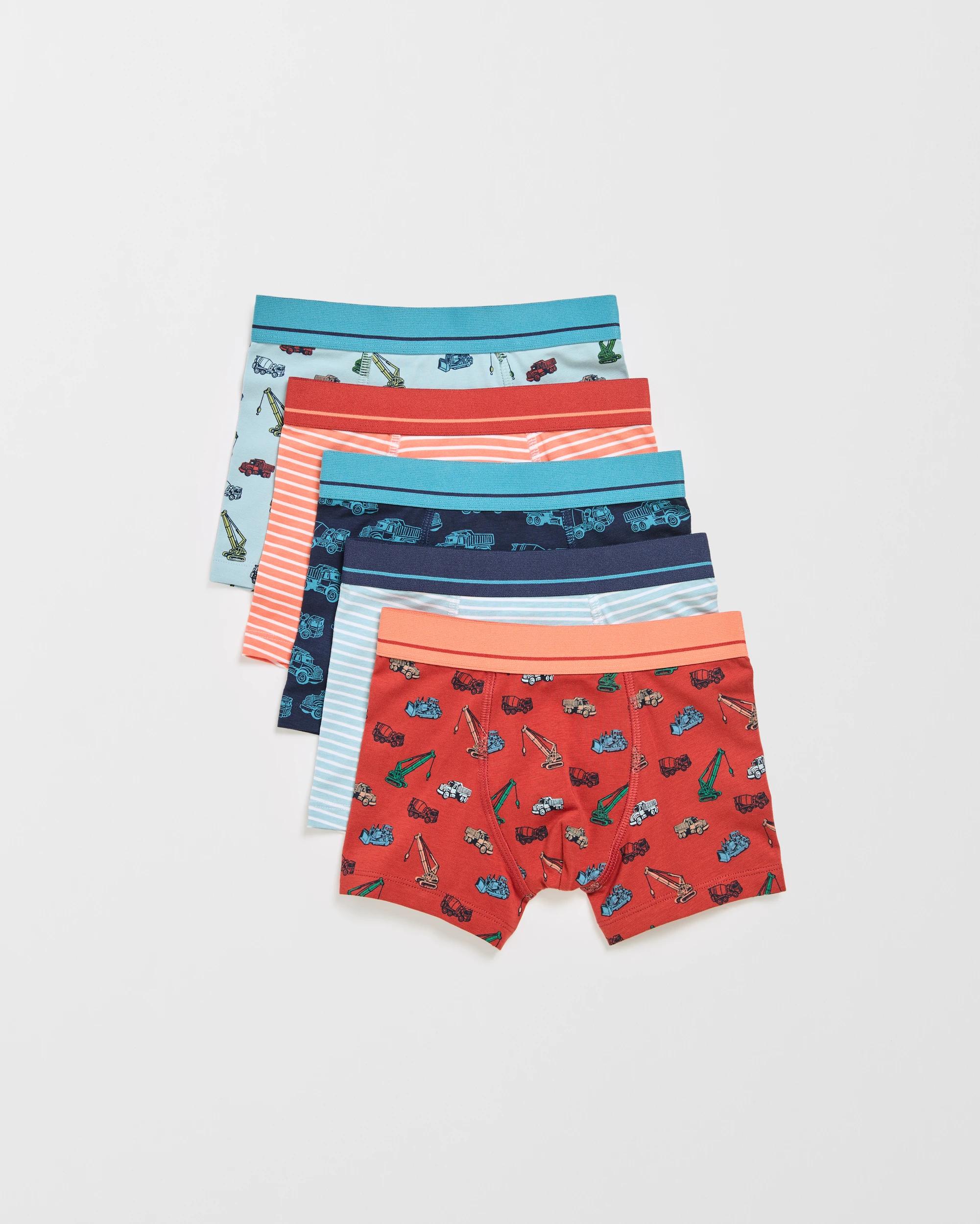 1 Maxx Cotton 5 Pack Younger Boys Trunks MULTI CONSTRUCTION, 1 of 1