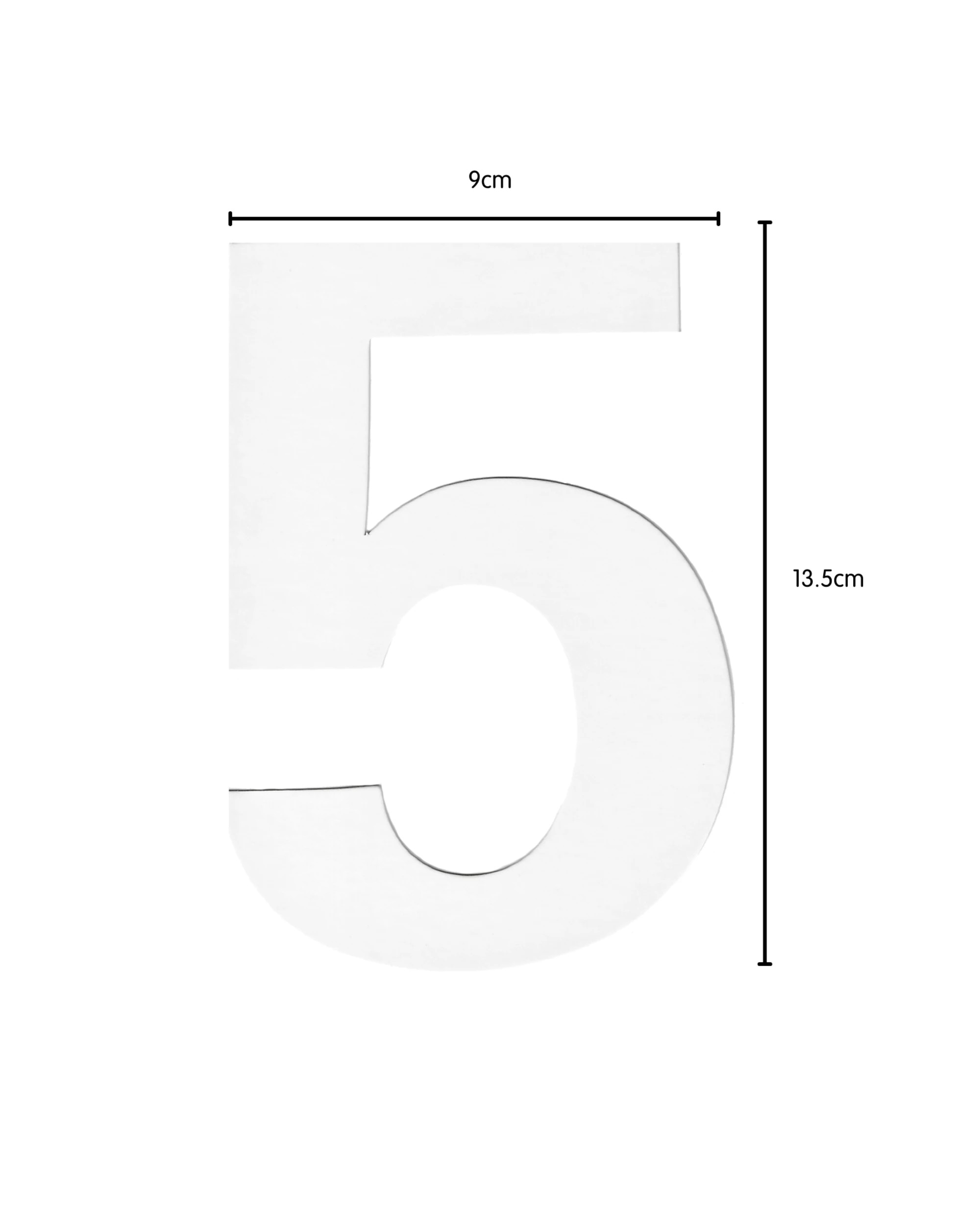 2 Party Maker Cardboard Number 5 Pack of 2 - White, 2 of 3
