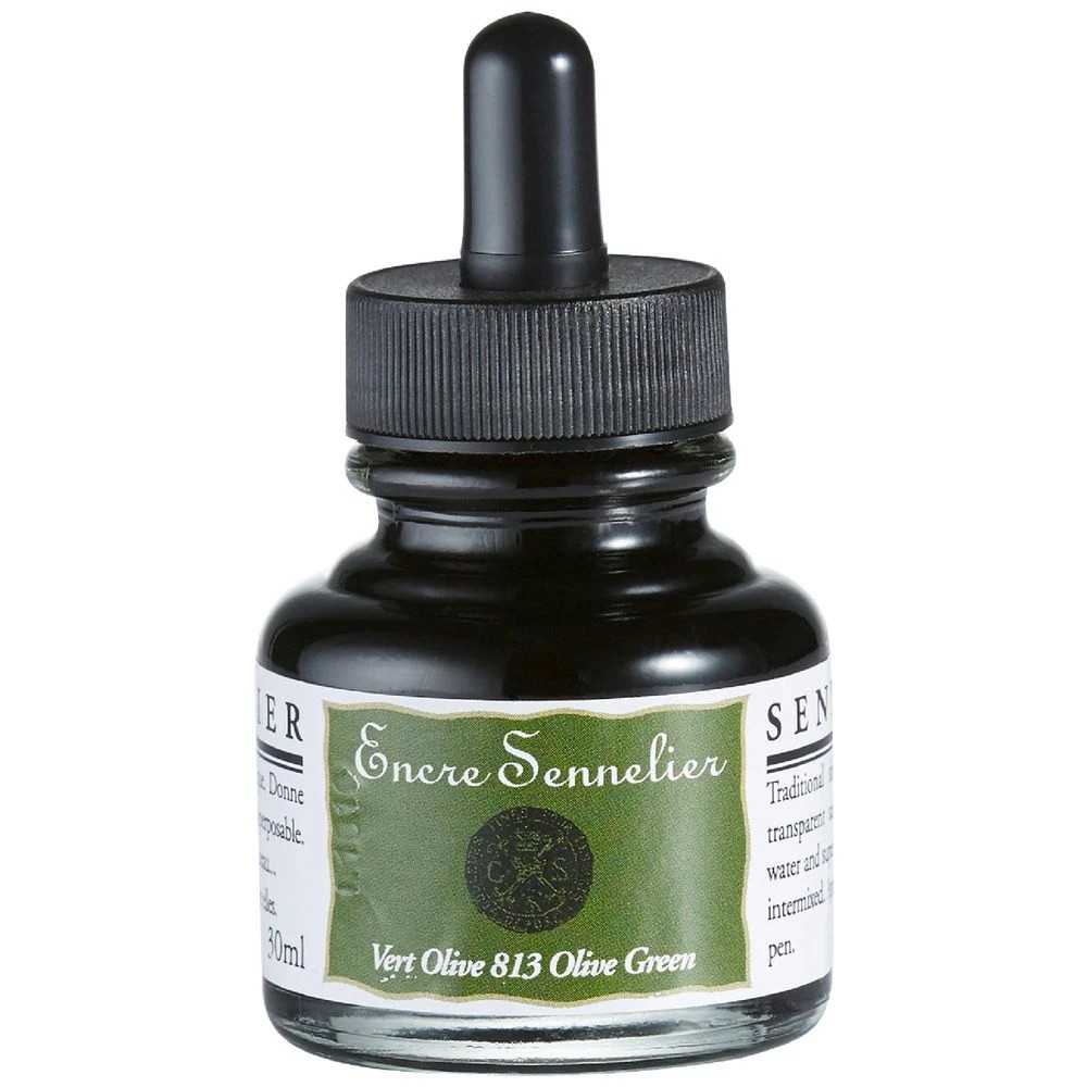 1 Sennelier Encre Drawing Ink 30mL Olive Green, 1 of 2