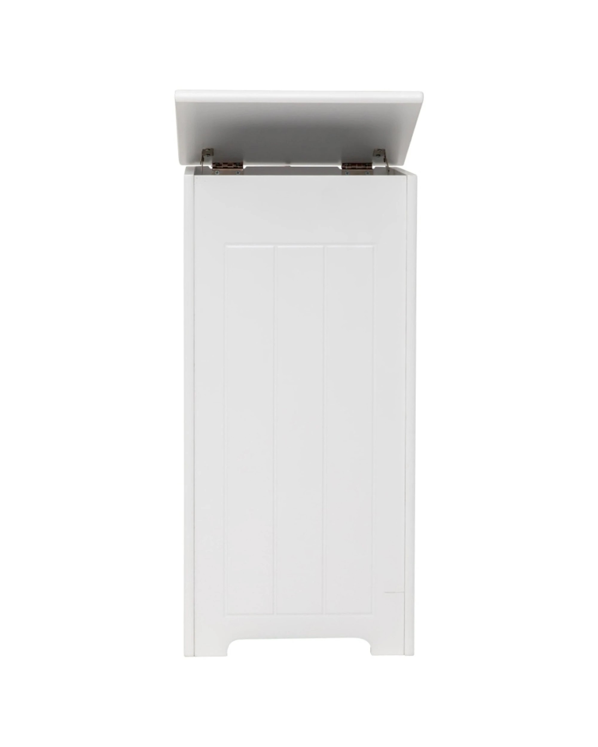 2 Alpine Bay Maine Bathroom Laundry Storage Hamper Basket MDF Construction 30x30x60cm - White, 2 of 9