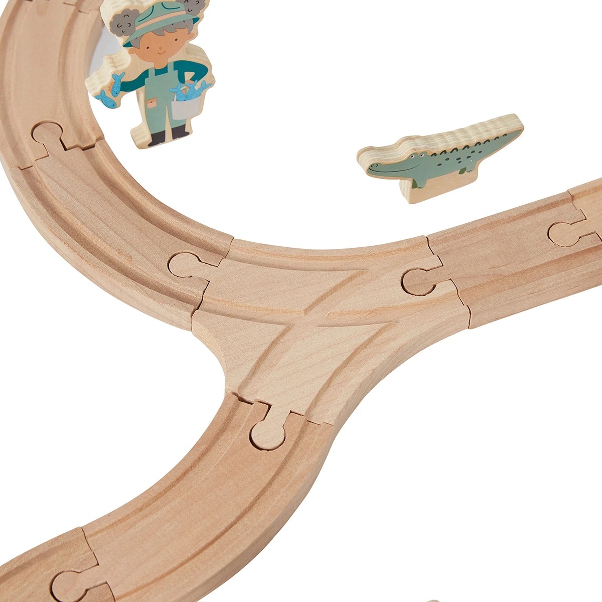6 55 Piece Wooden Train Zoo Playset, 6 of 10