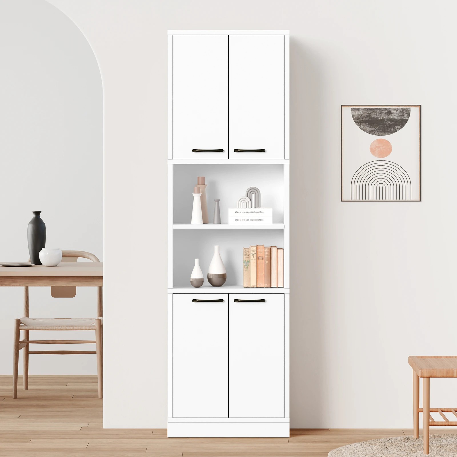 4 Alfordson Buffet Sideboard 190CM Tall Cupboard Kitchen Pantry Storage Cabinet - White, 4 of 10