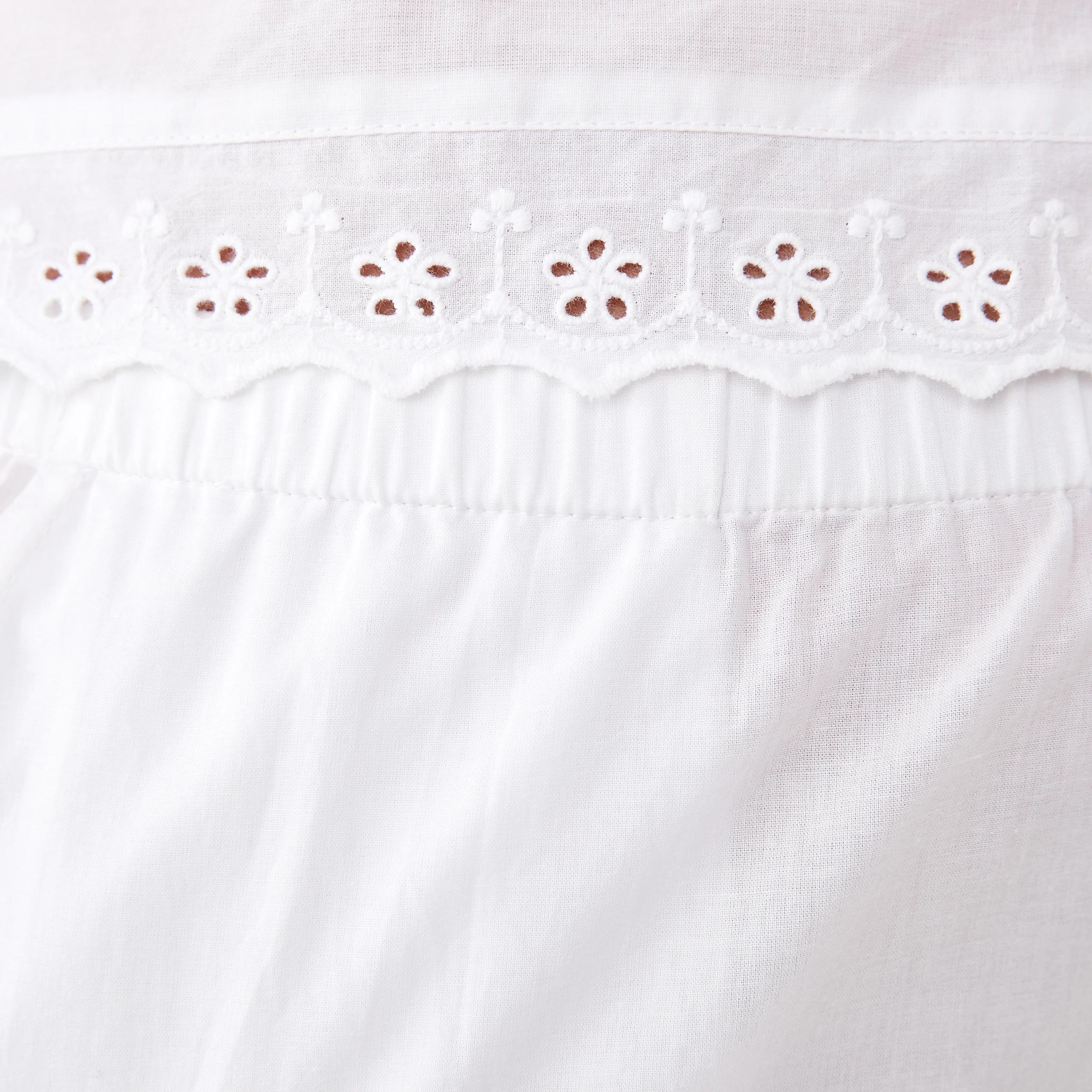 7 Sleeveless Broderie Top and 3/4 Pants Pyjama Set White, 7 of 9
