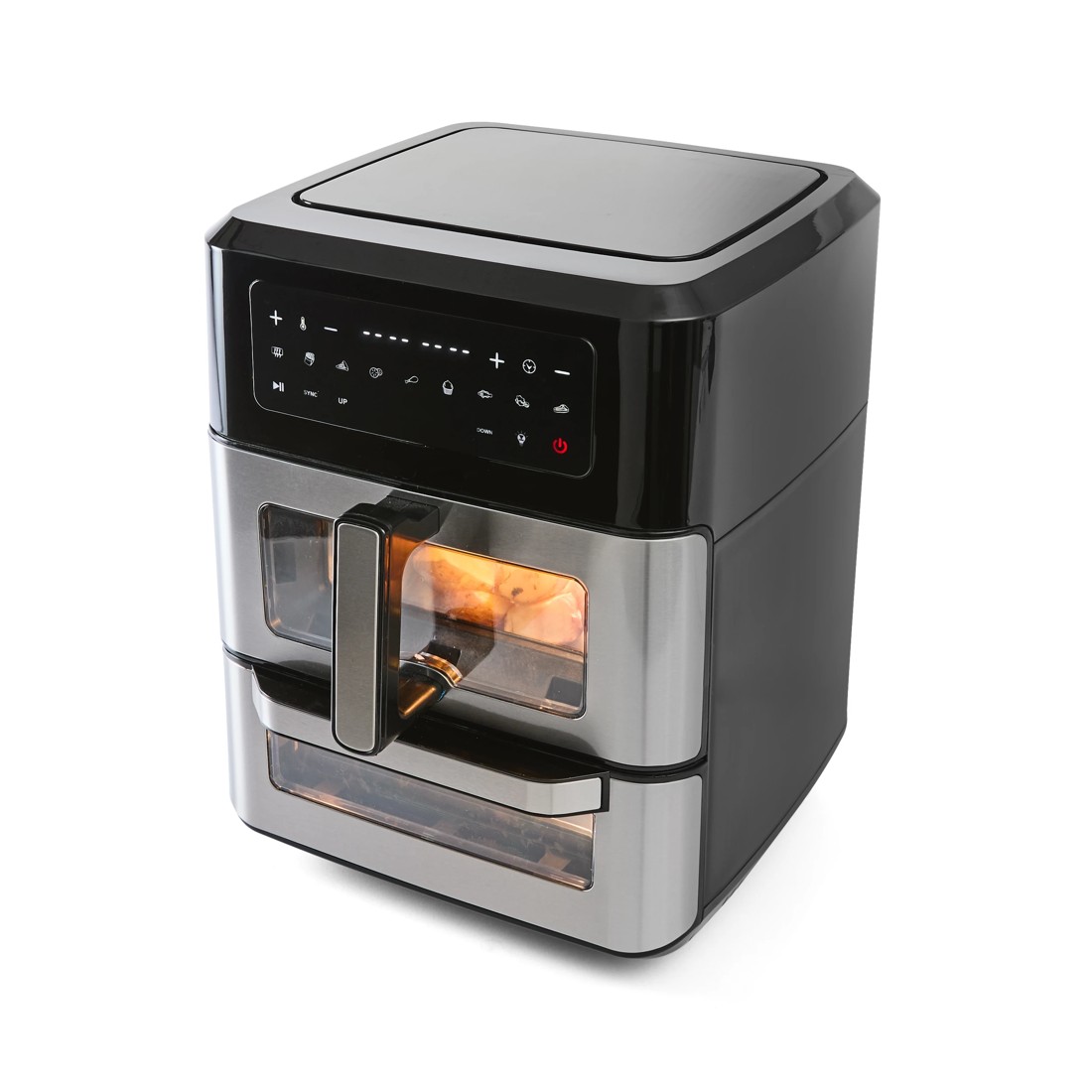 2 2-in-1 Air Fryer and Oven - Black and Silver Look, 2 of 10