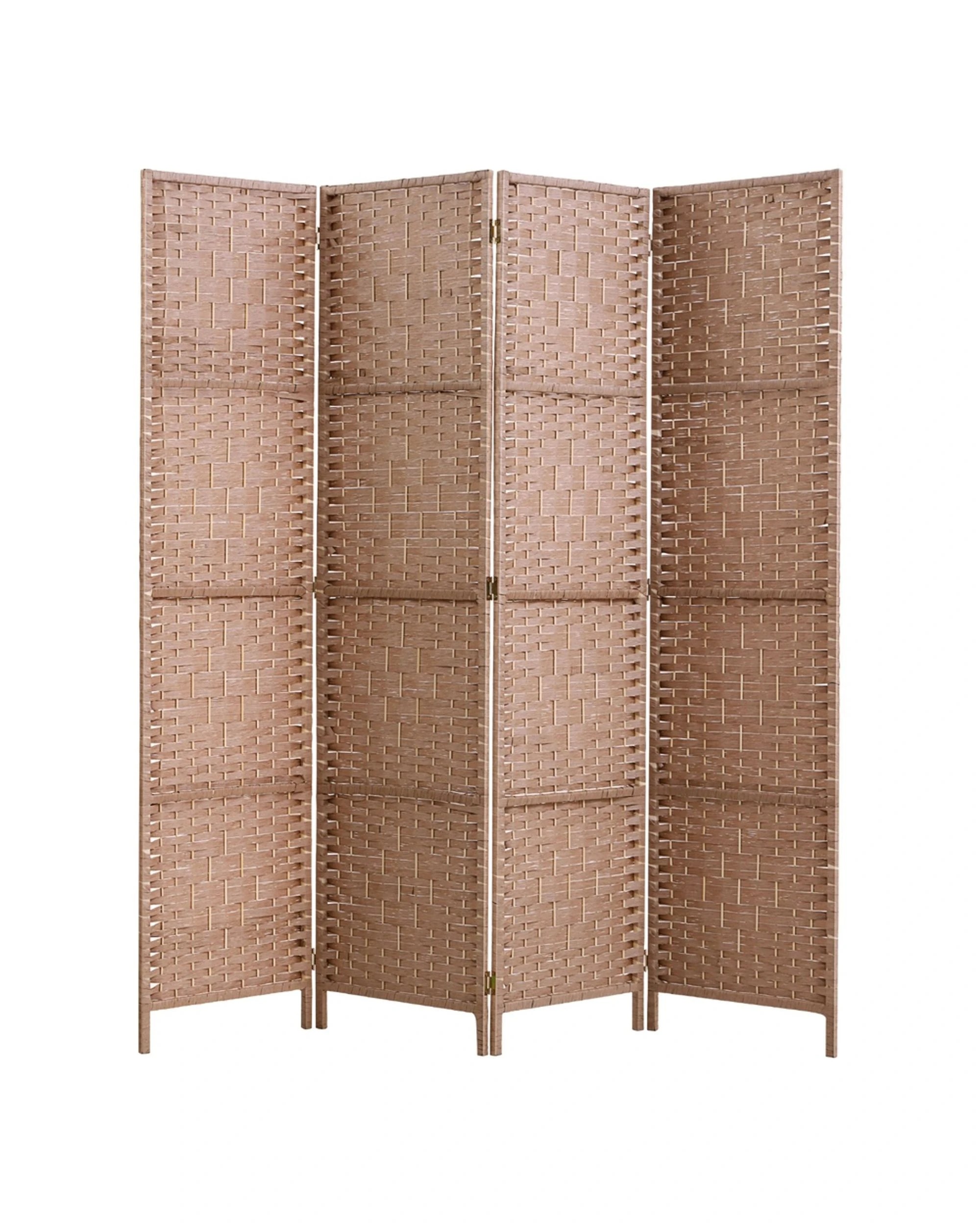 1 Artiss 4 Panel Room Divider Screen 163x170cm Woven - Natural, 1 of 7