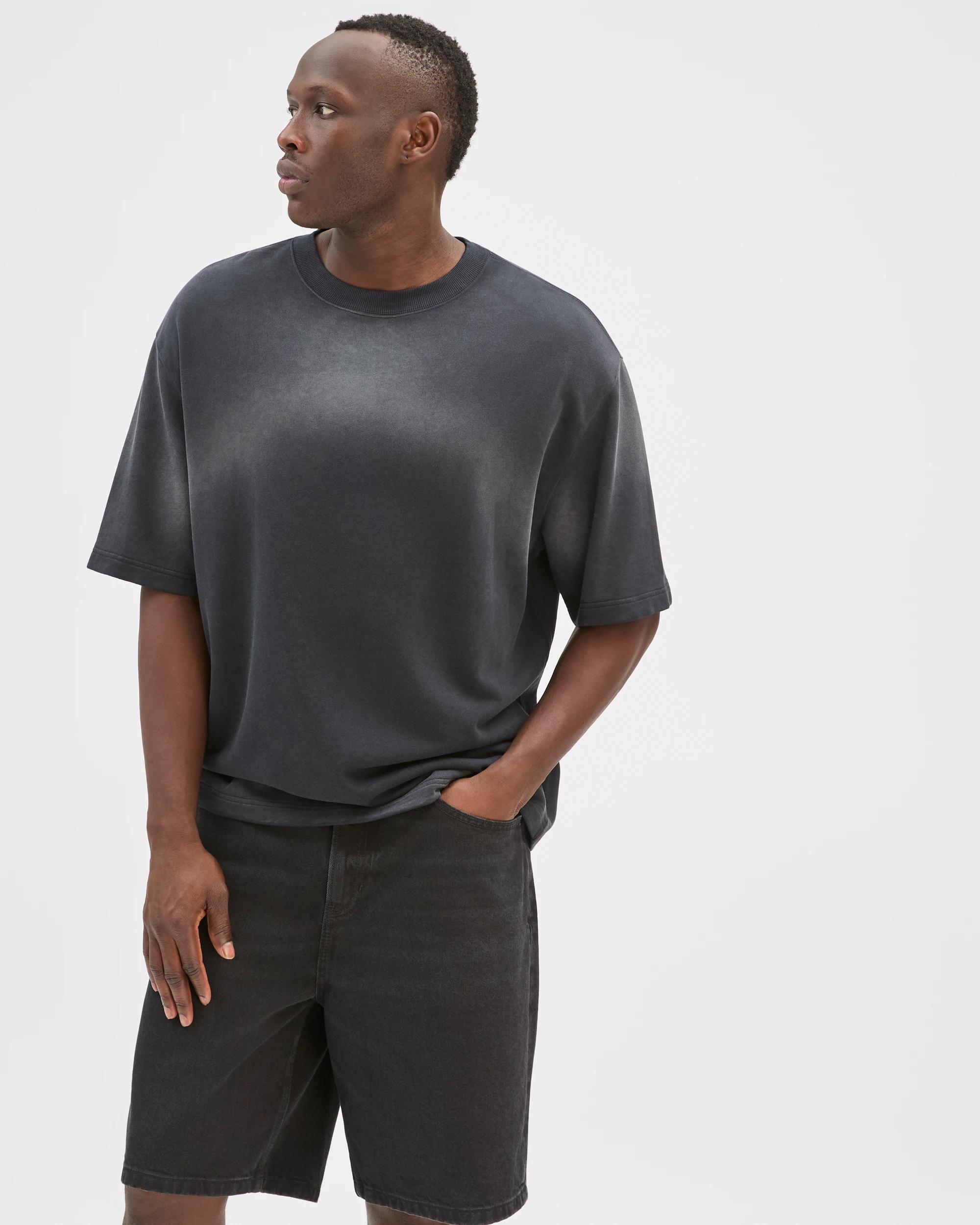 2 Commons Australian Cotton Oversized Washed T-Shirt BLACK SPRAY, 2 of 5