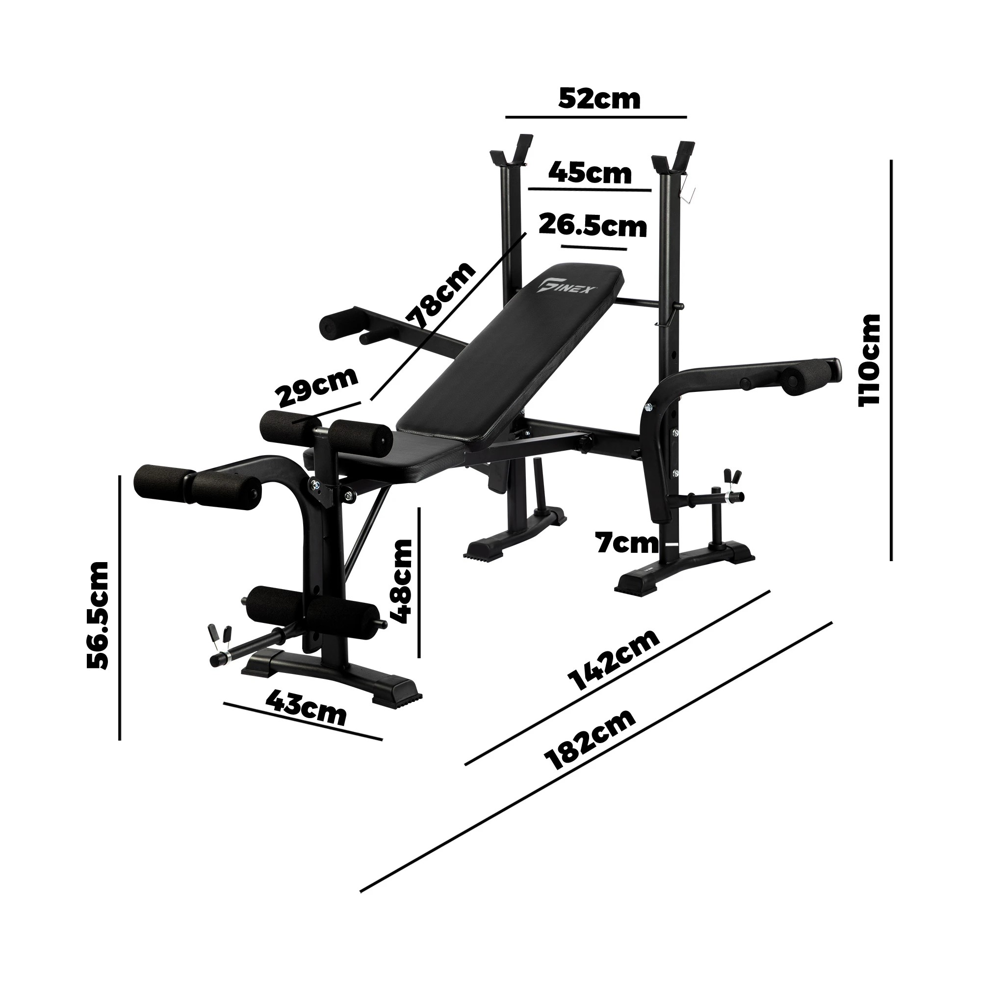 2 Finex Weight Bench Press 8 In 1 Multi-Station - Black, 2 of 8
