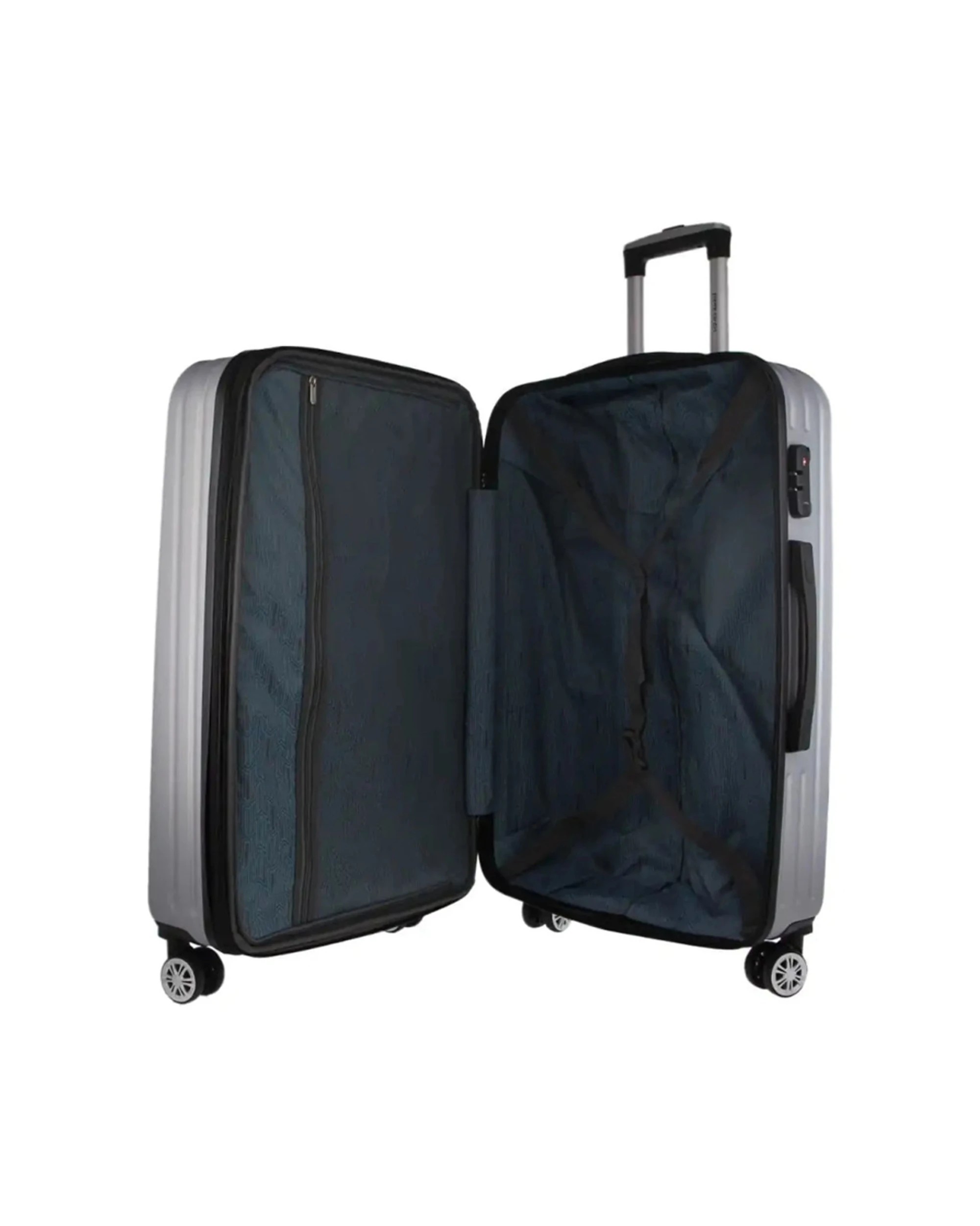2 Pierre Cardin Durable Hard Shell 4 Wheel Expandable TSA Lock Medium Suitcase Lightweight - Silver, 2 of 4
