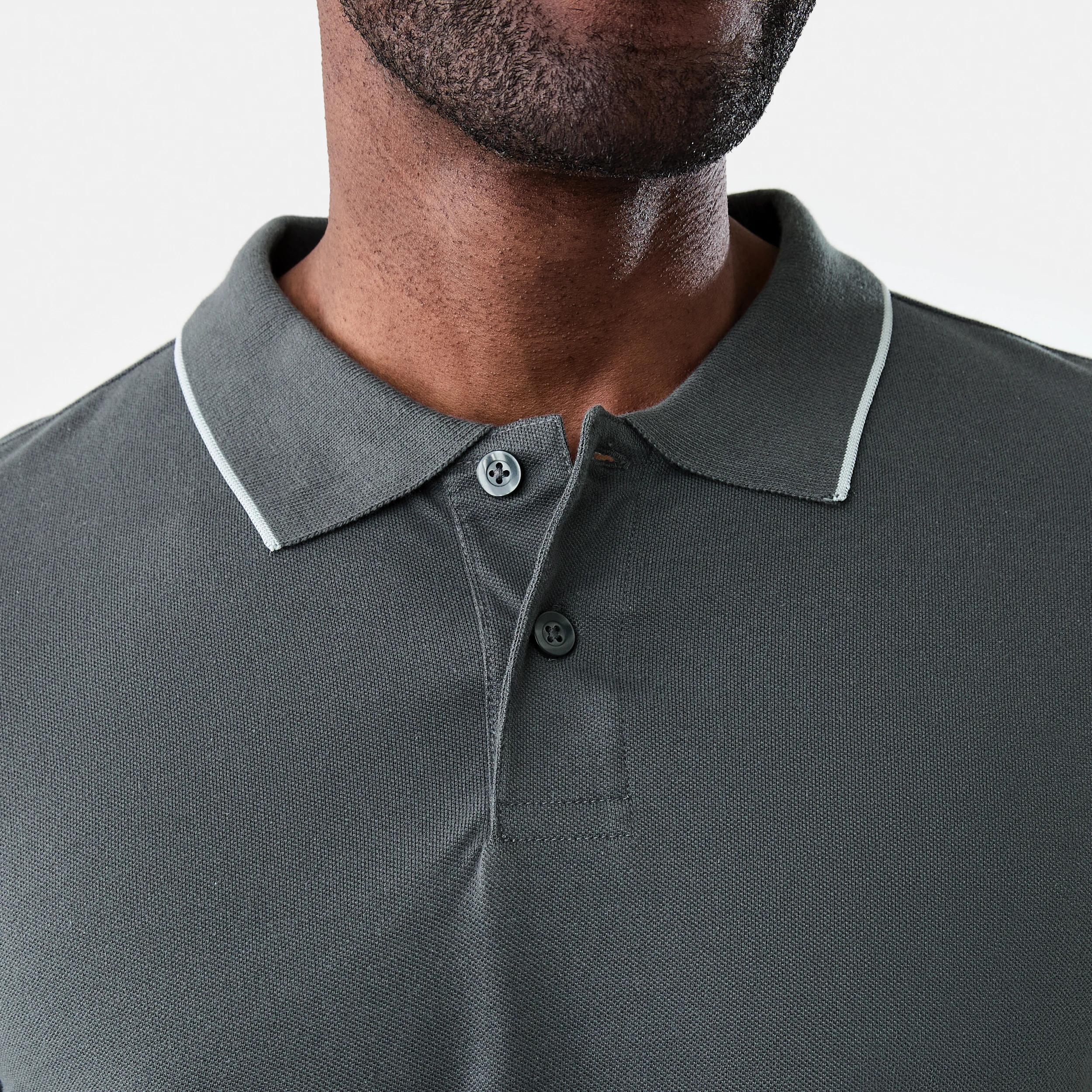 5 Pique Polo Shirt SLATE GREY, 5 of 5