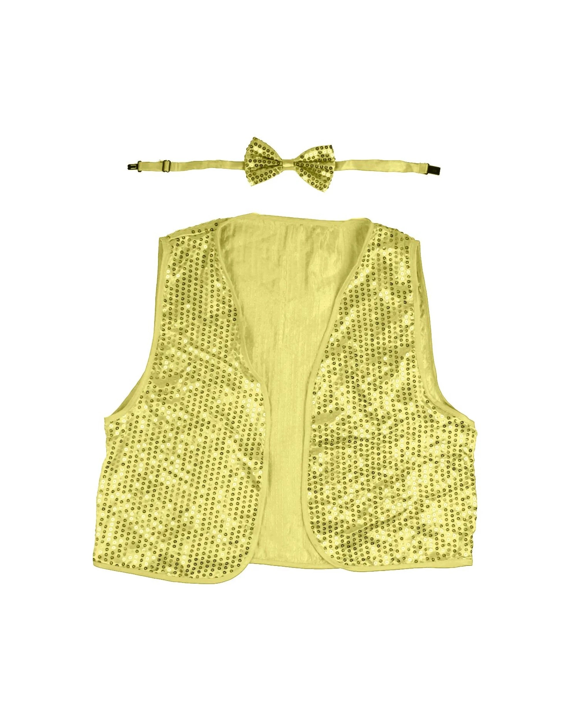 1 BR Costumes Kids Sequin Vest and Bow Tie Costume Set for 80s Party Dress Up, 1 of 2