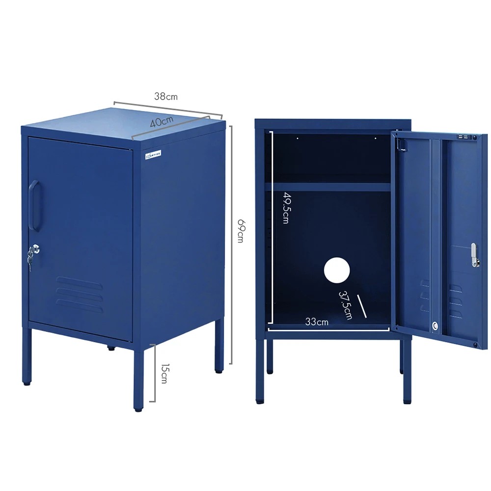 3 Artiss Bedside Table - Blue, 3 of 8