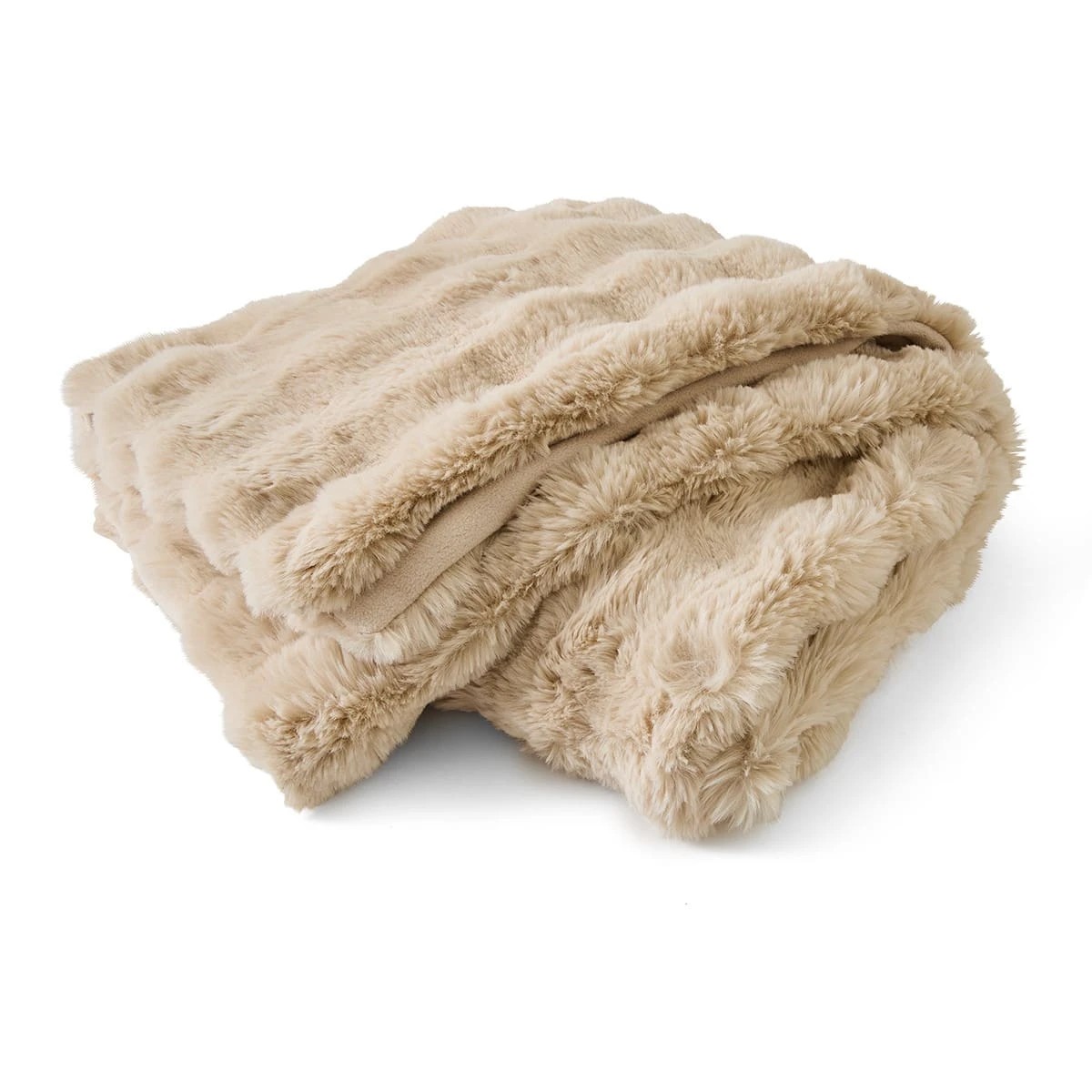 3 Faux Fur Throw - Taupe, 3 of 7