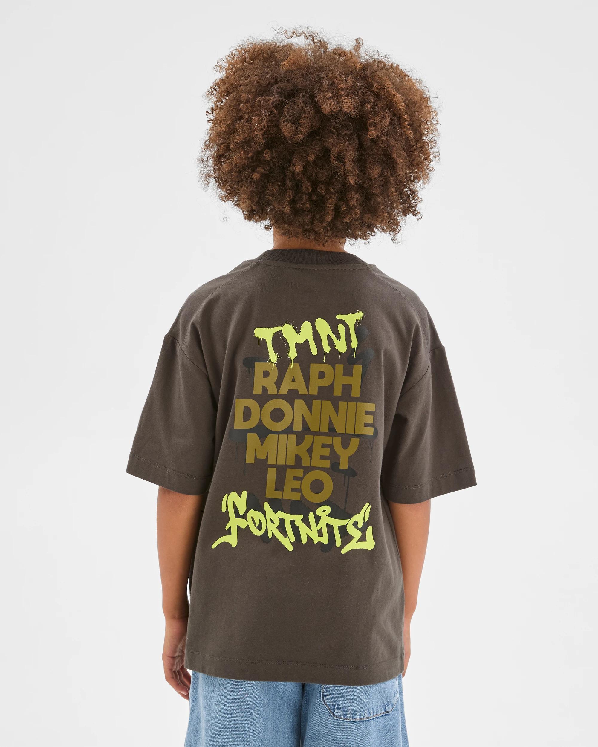 5 Teenage Mutant Ninja Turtles/Fortnite Australian Cotton Oversized T-Shirt DARK GREEN, 5 of 7