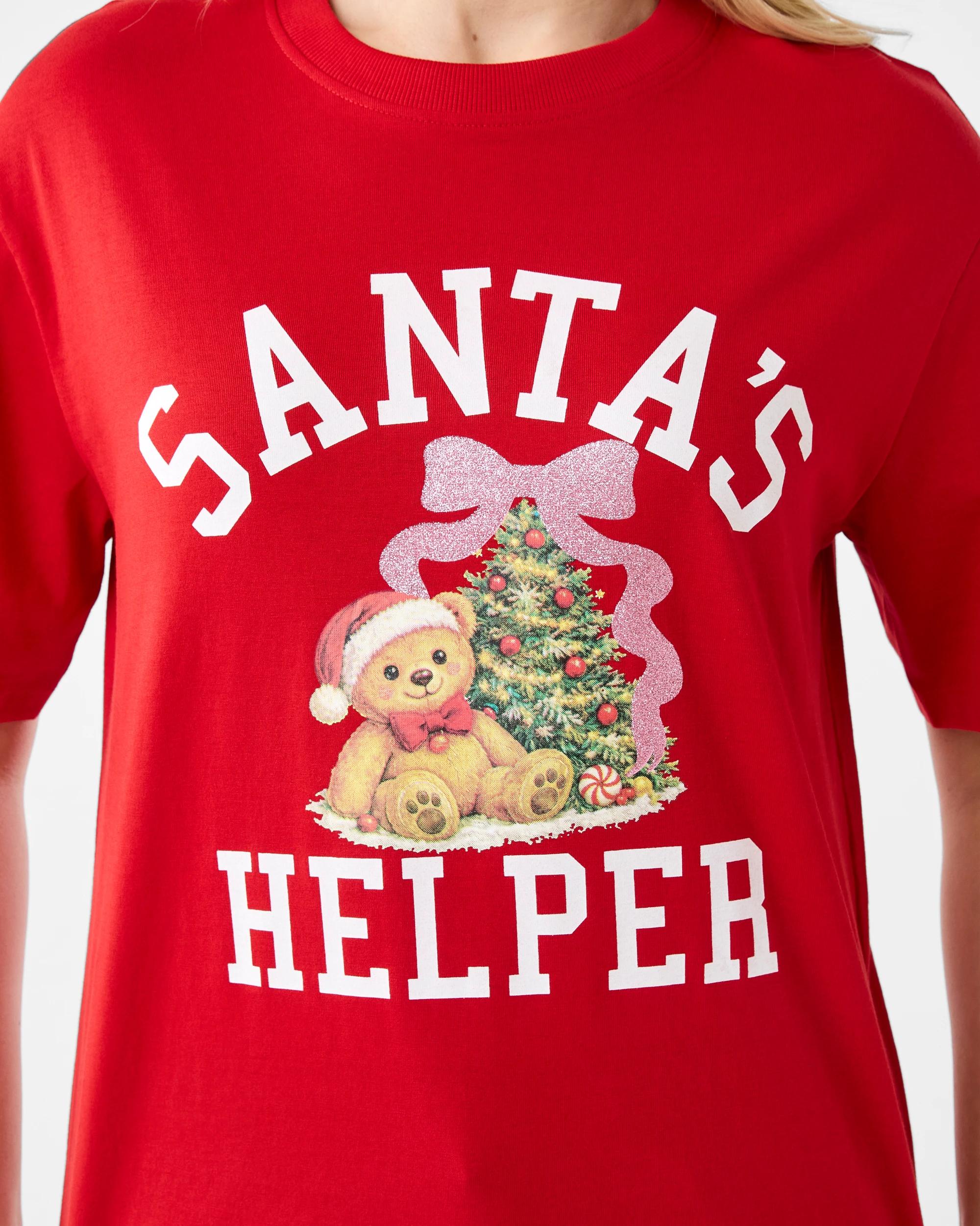 5 Short Sleeve Oversized Boyfriend Christmas T-shirt Santa Goji, 5 of 5