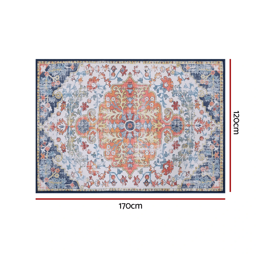 2 Artiss Floor Rug 120X170cm Large Washable Geometric Area Rug Modern Carpet Mat - Multi, 2 of 2