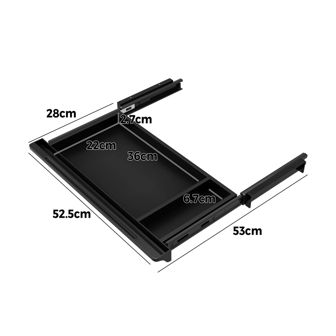 8 Oikiture Under Desk Drawer Pull-out Drawer Sliding Tray Storage Organizer
 - Black, 8 of 8