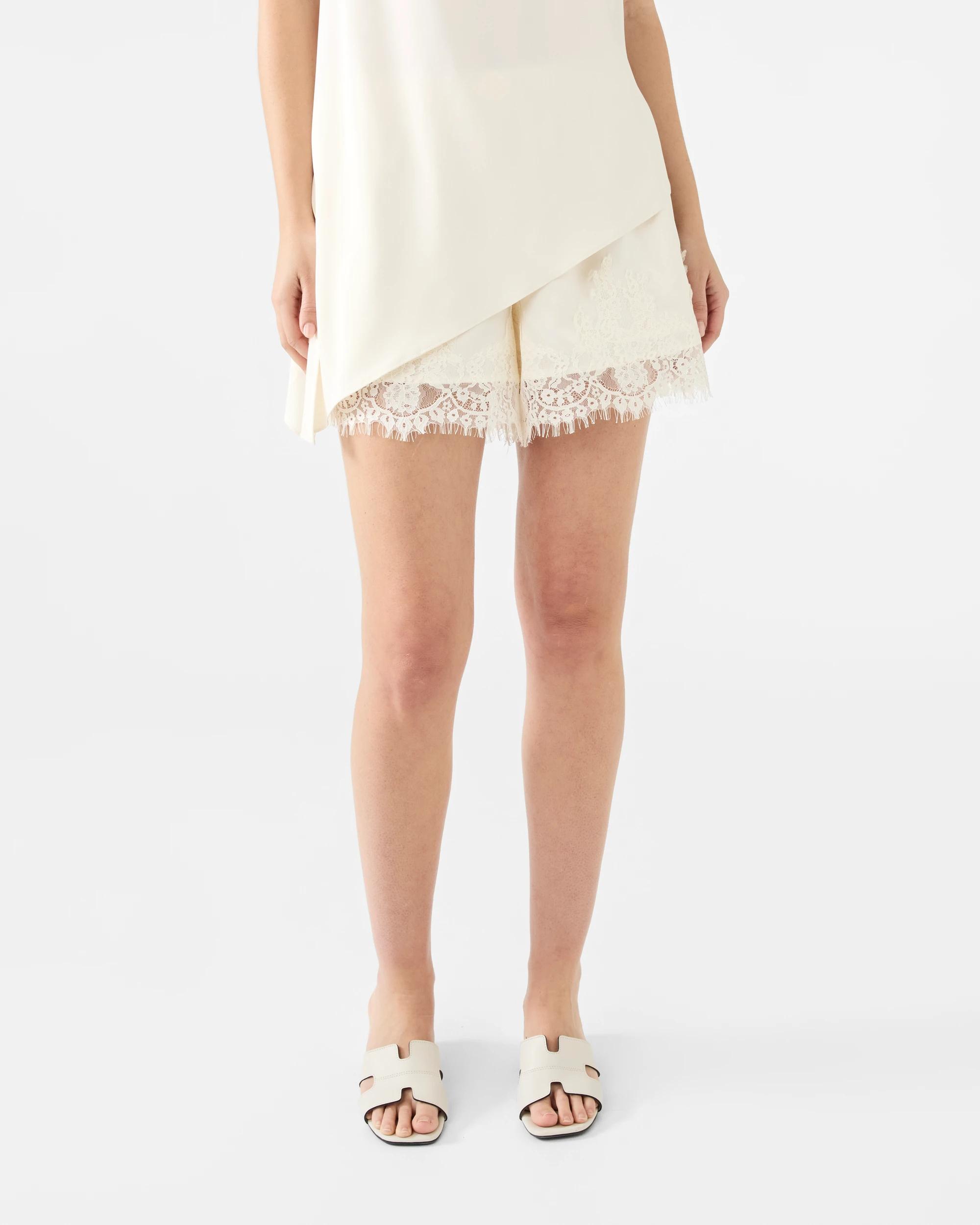 6 Lace Trim Satin Shorts Vanillaoat, 6 of 8