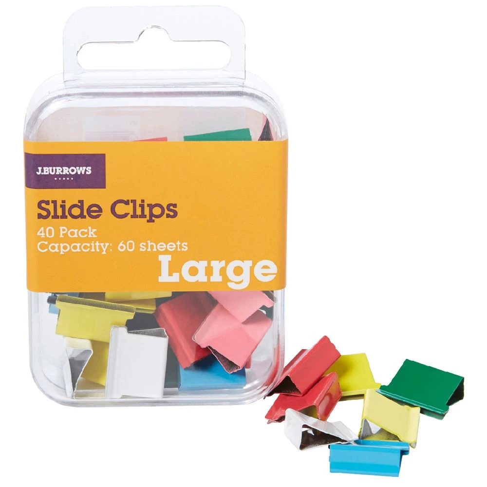 1 J.Burrows Slide Clips Refills Large Assorted 40 Pack, 1 of 3