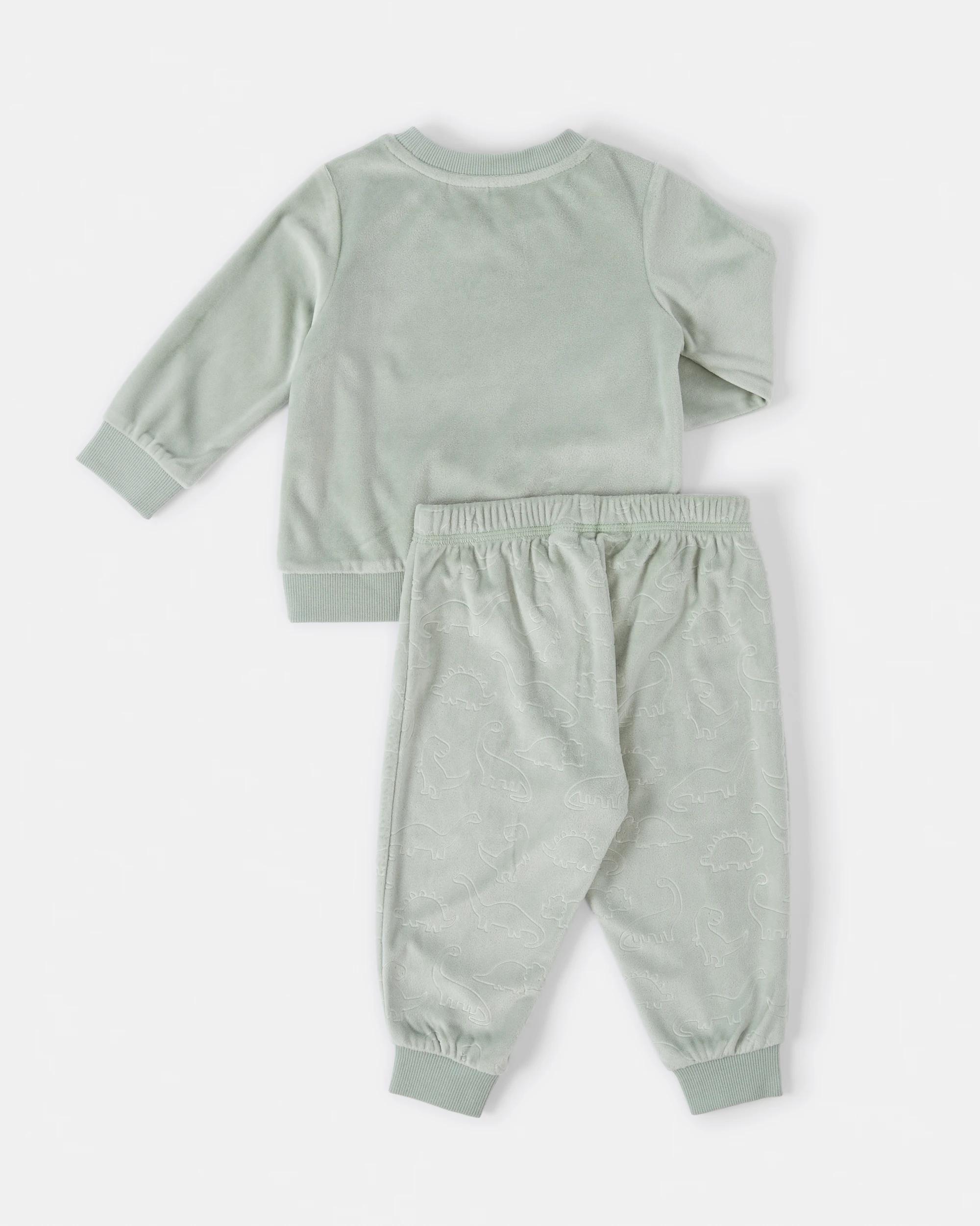 2 Twosie Fleece Pyjama Set Grn Dino, 2 of 7