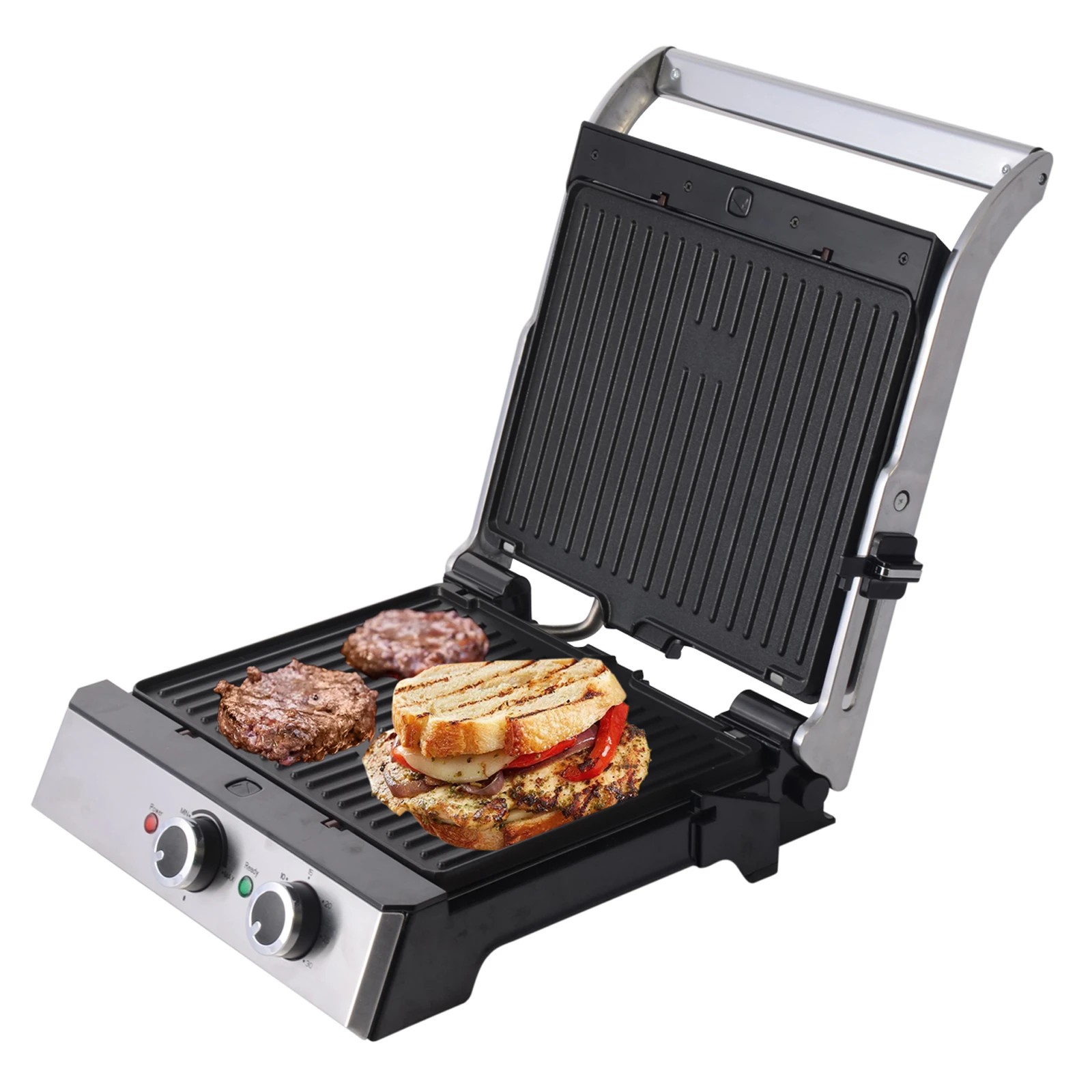 1 TODO 2000W Sandwich Press Contact Health Grill Flat Grill Griddle Plate Melts Toast, 1 of 6