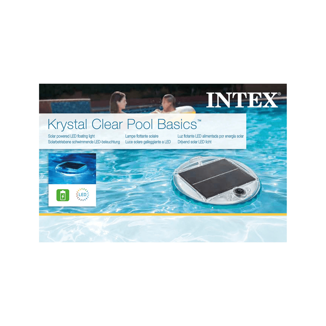 5 INTEX Solar Powered LED Floating Light For Above Ground Pool Auto On-Off - Blue, 5 of 5