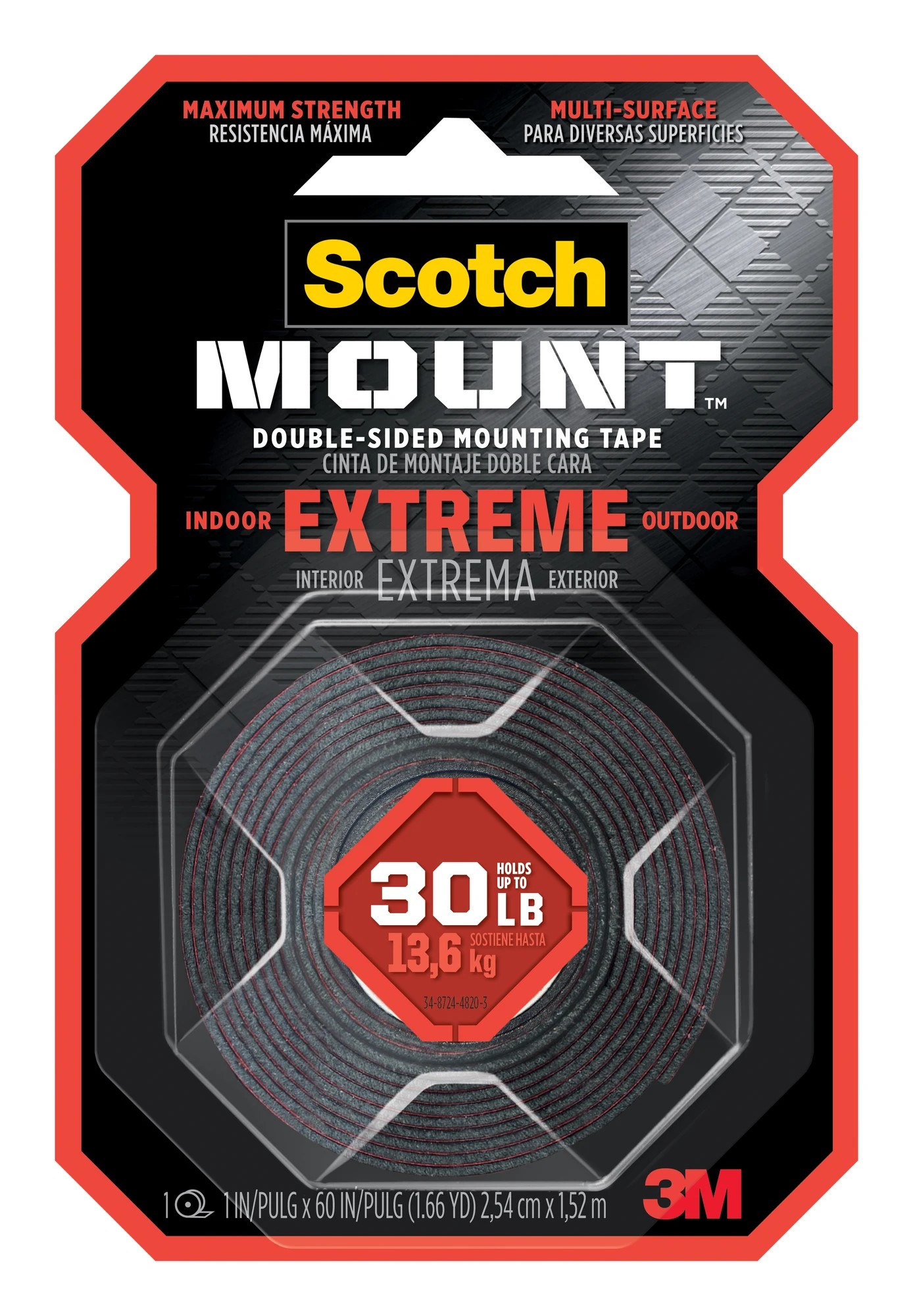 1 Scotch Mount Double-Sided Extreme Mounting Tape