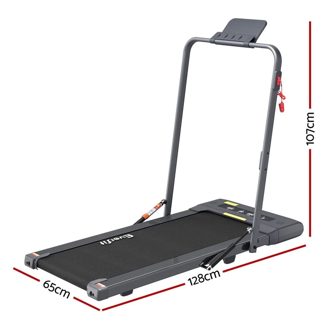 2 Everfit Treadmill Electric Walking Pad Under Desk Home Gym Fitness 400mm - Grey, 2 of 6