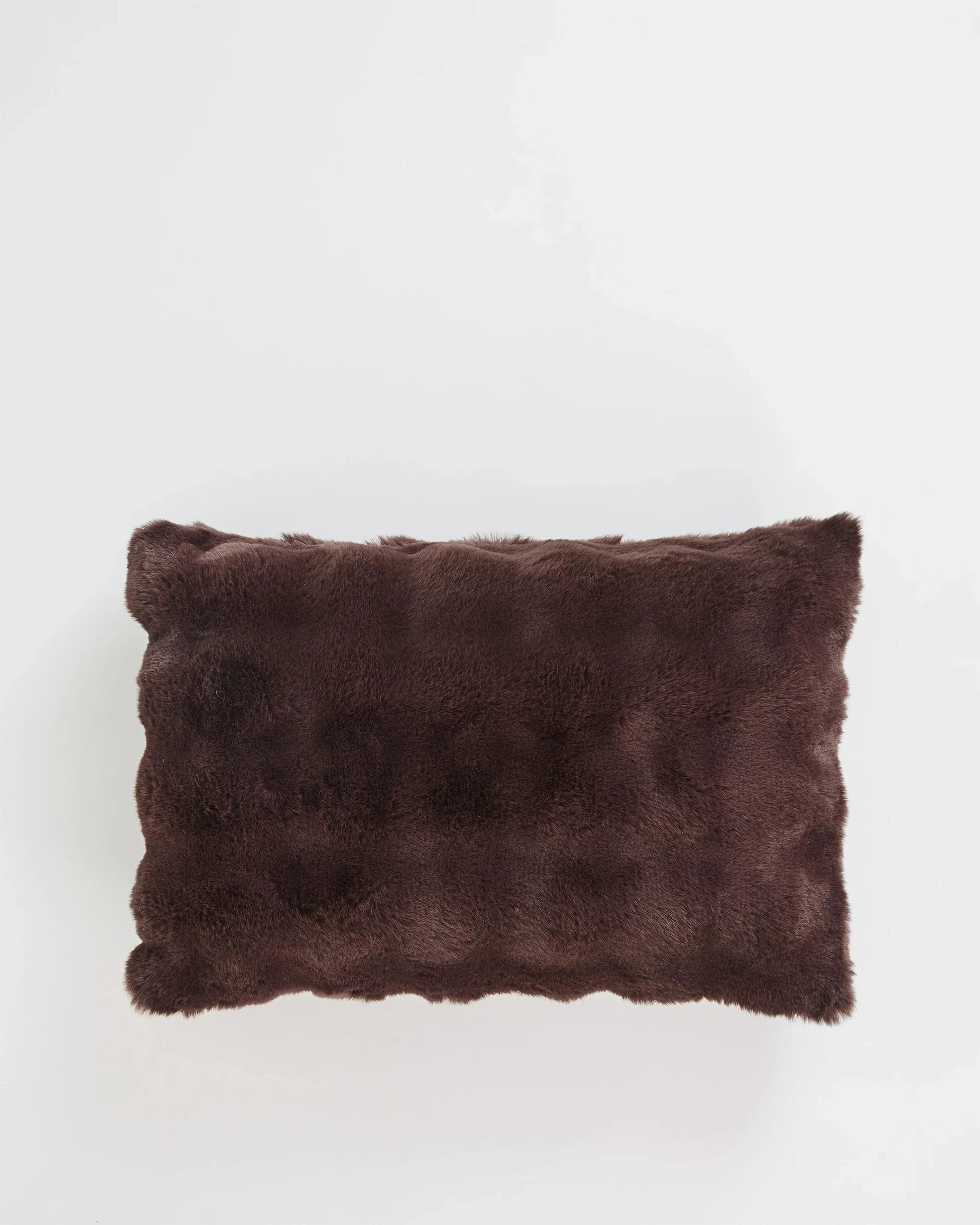 1 Target Ella Faux Fur Cushion - Brown, 1 of 1
